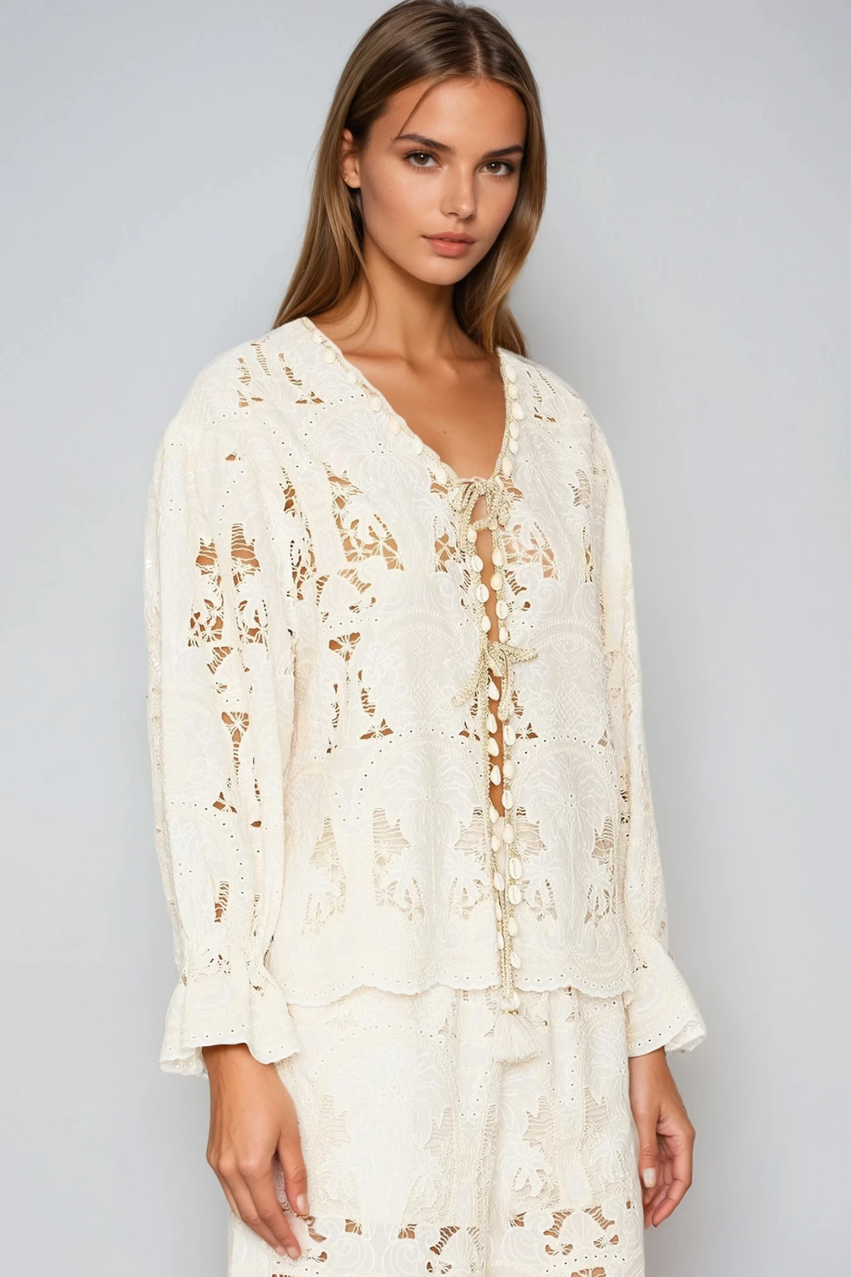 Fedir V Neck Cutout Pants Set