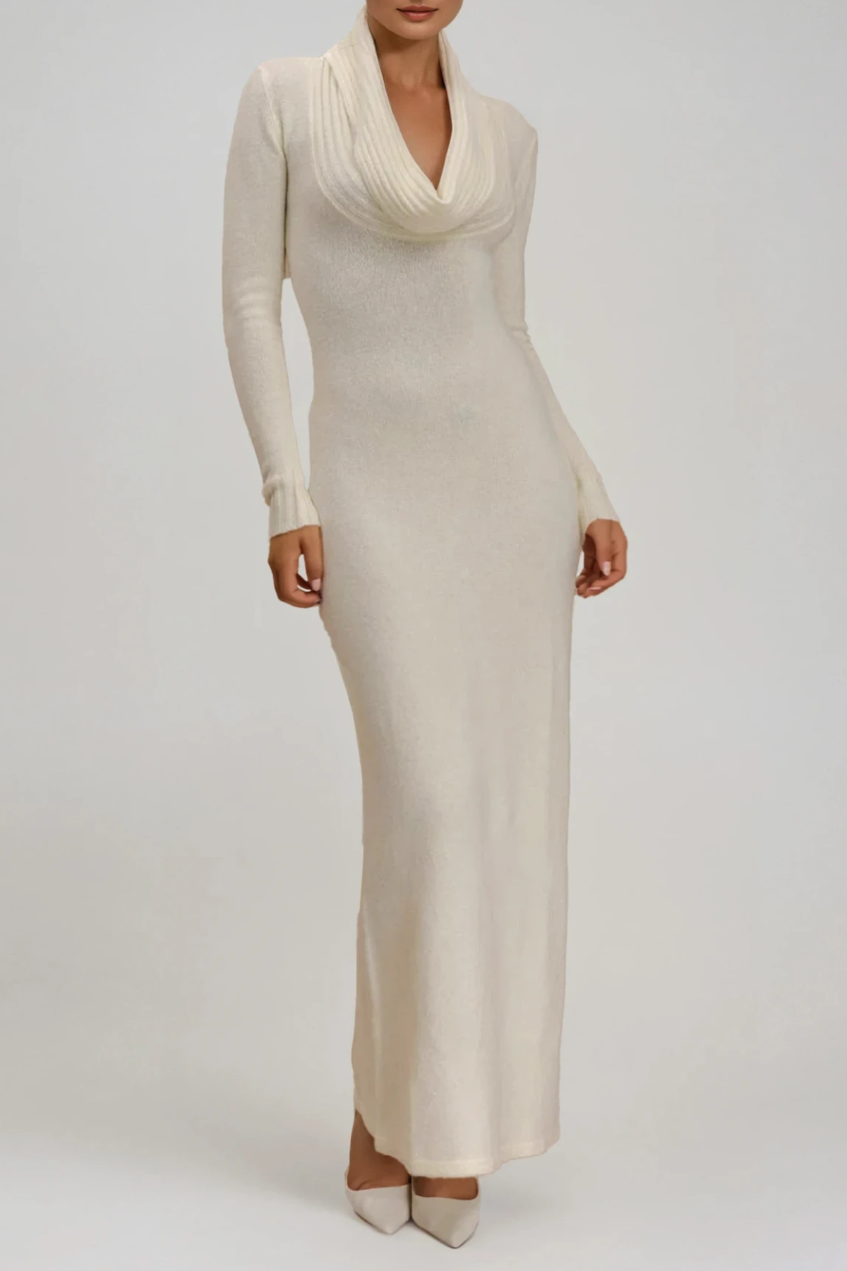 Fedya Cowl Neck High Split Maxi Dress
