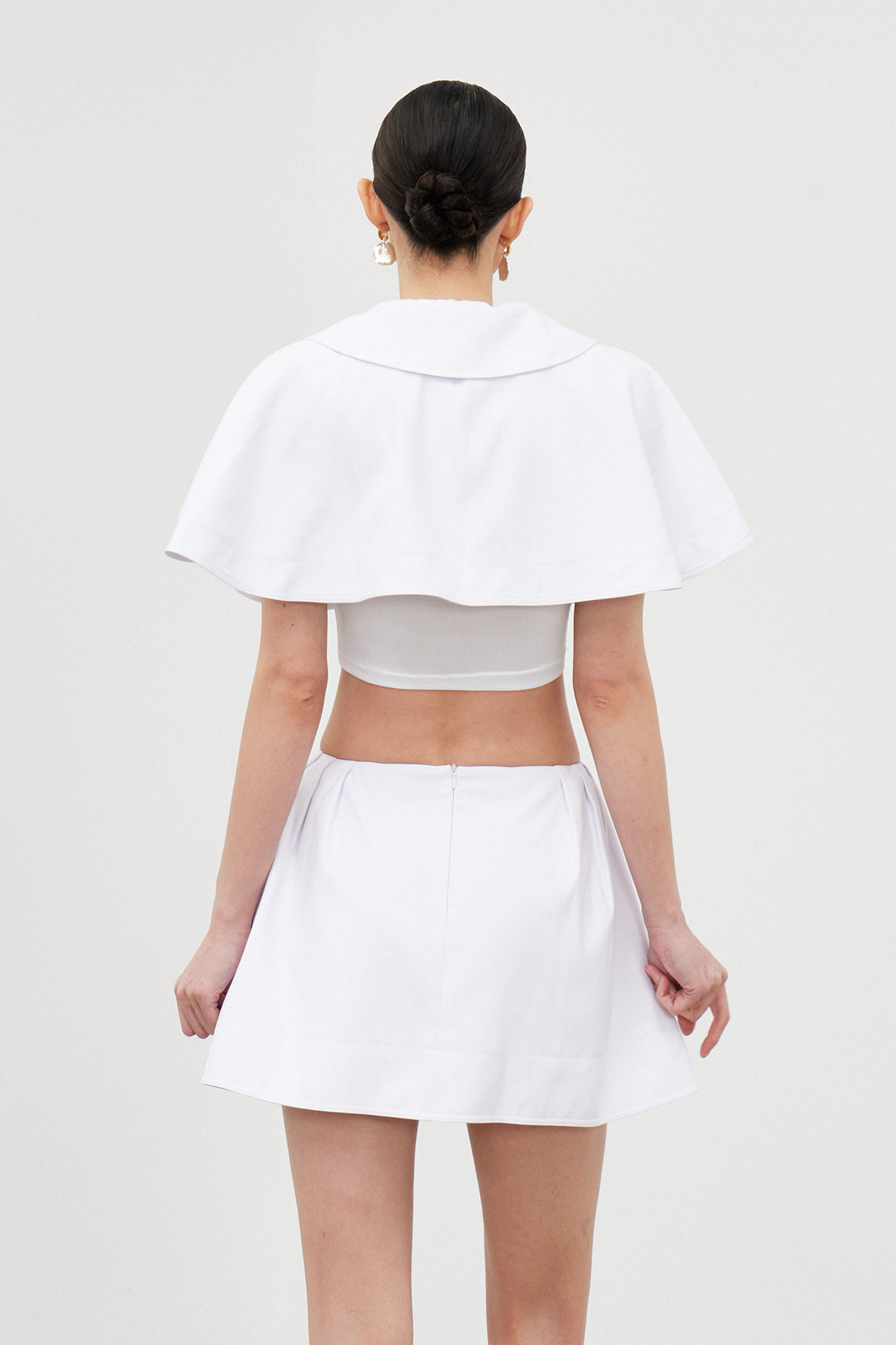 Fehim Crop Shawl Skirt Set