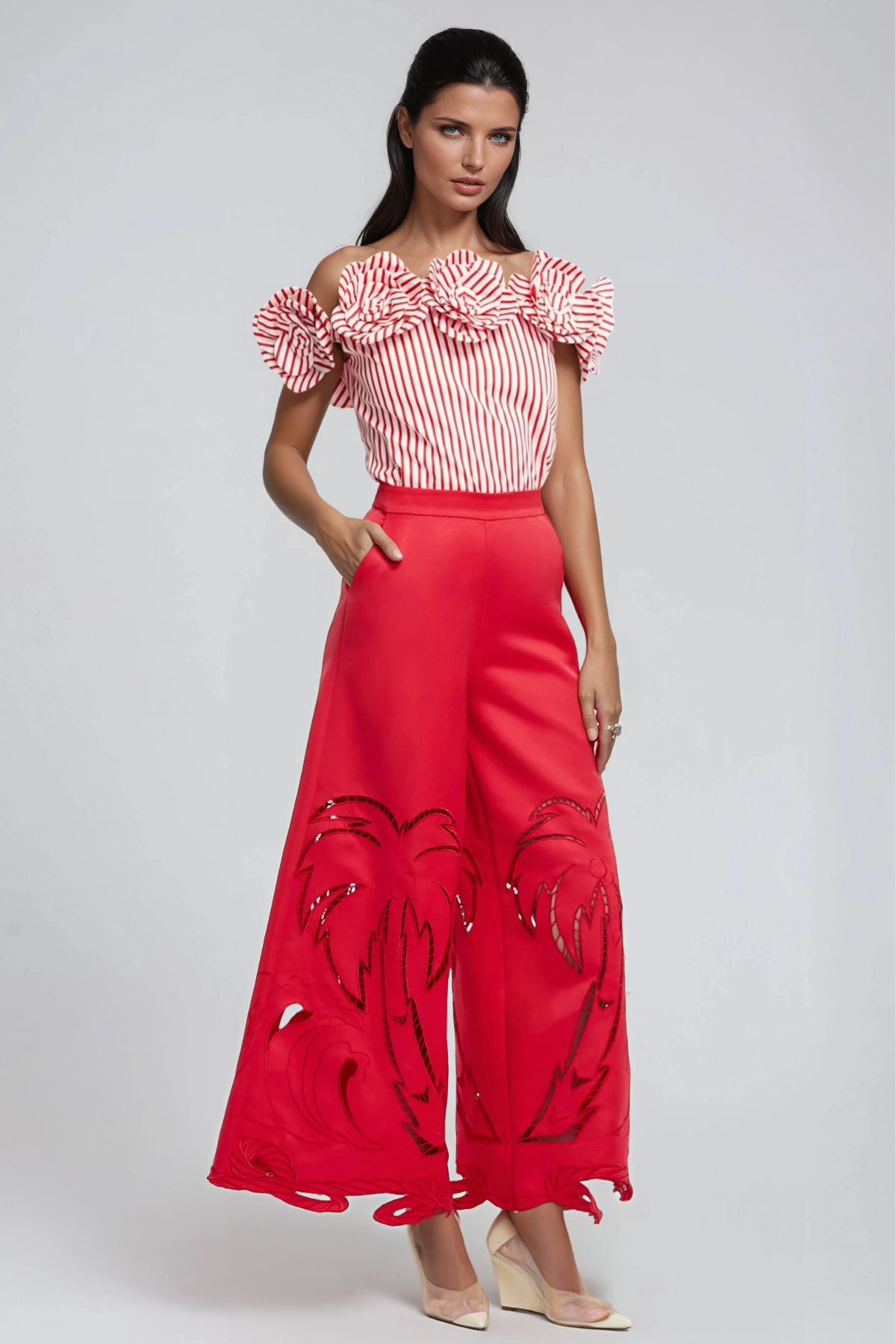 Fehime Flower Stripe Top