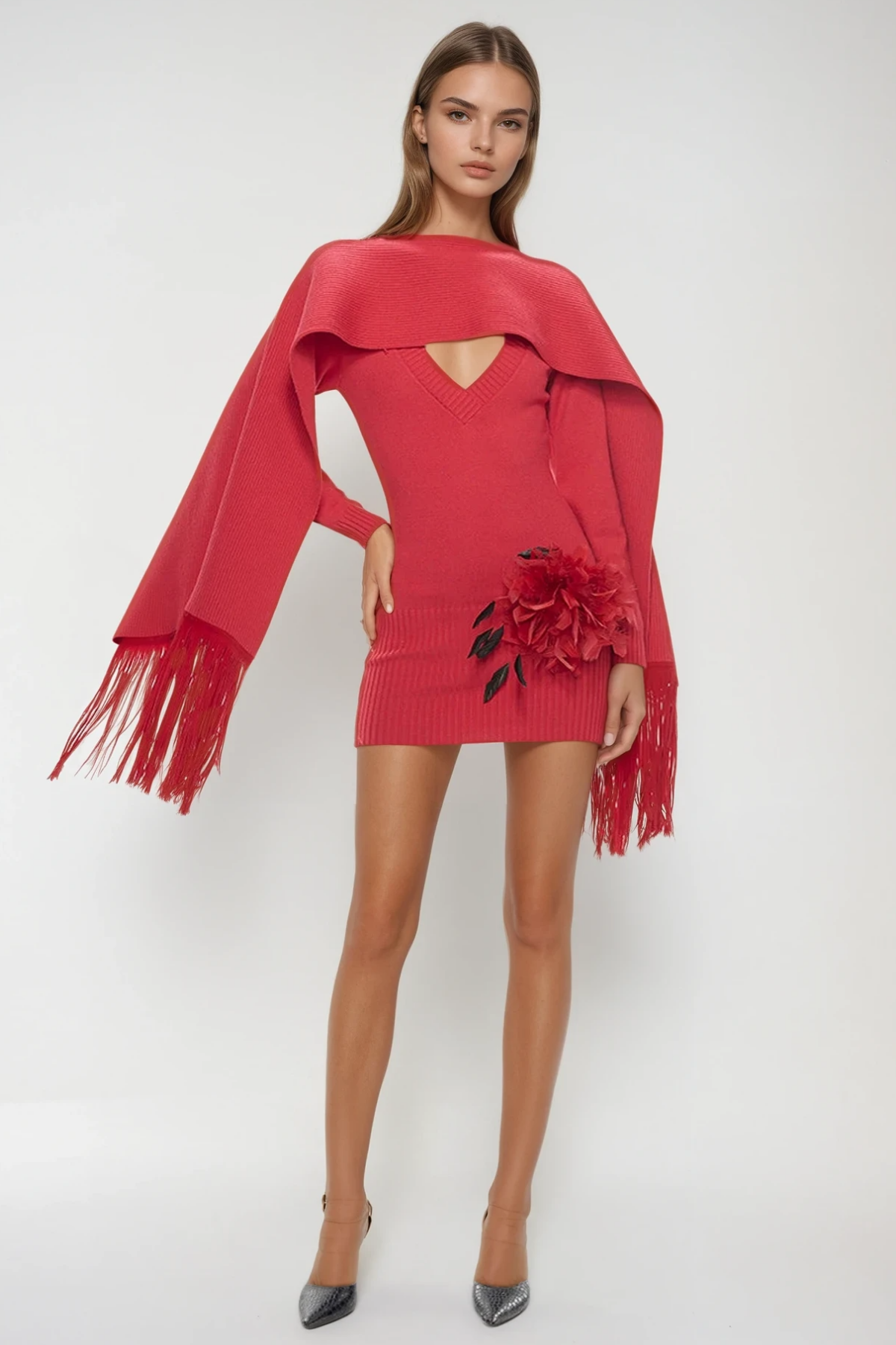 Feliciano V Neck Knit Mini Dress