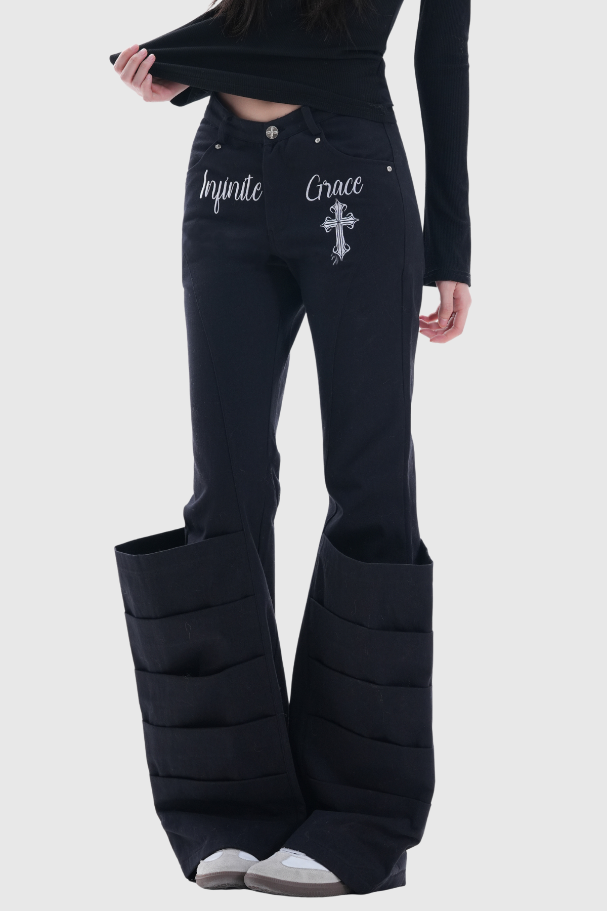 Felicidad Deconstruct Print Jeans