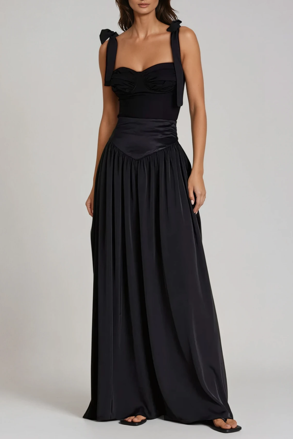 Felicita Tie Up Ruch Skirt Set