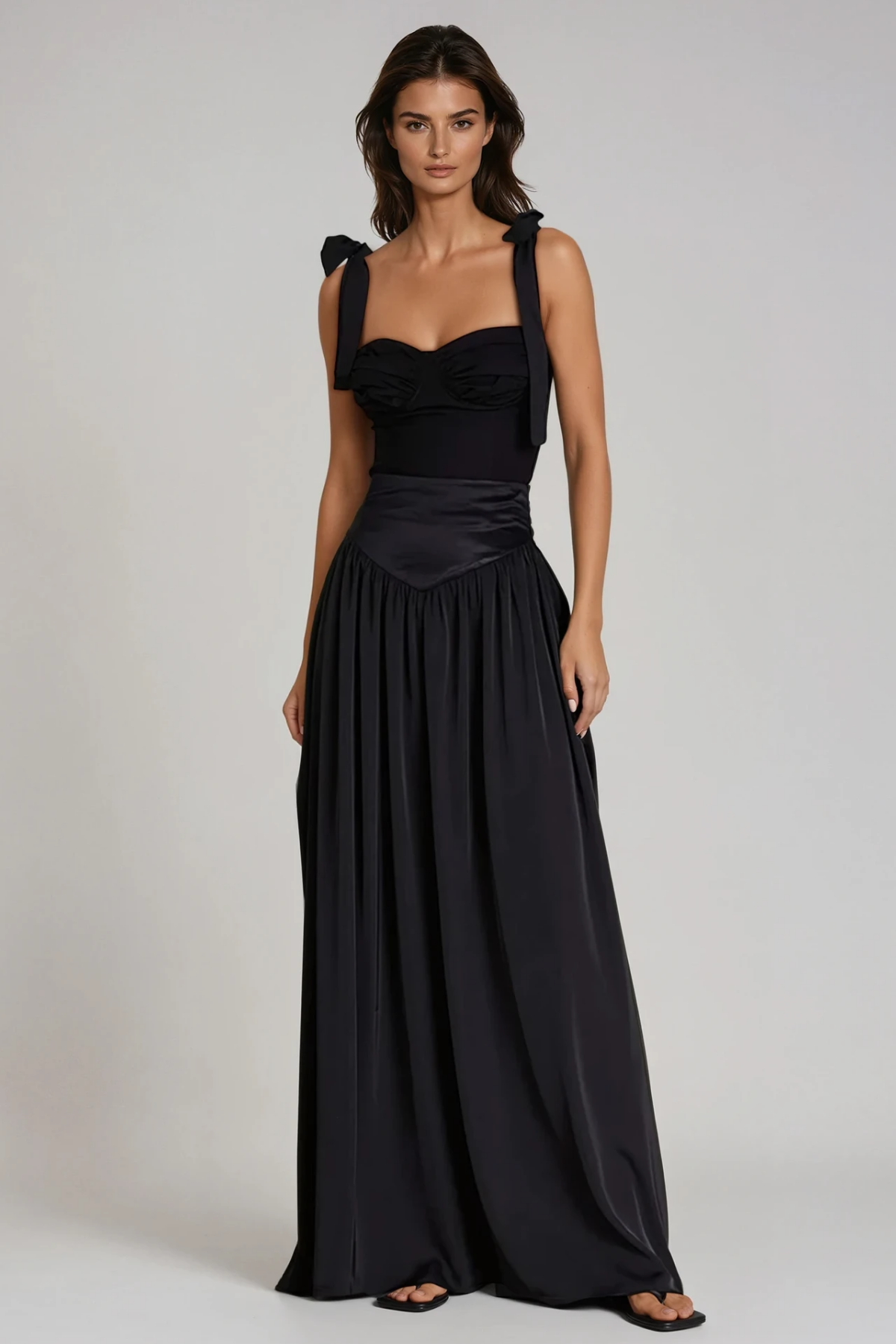 Felicita Tie Up Ruch Skirt Set