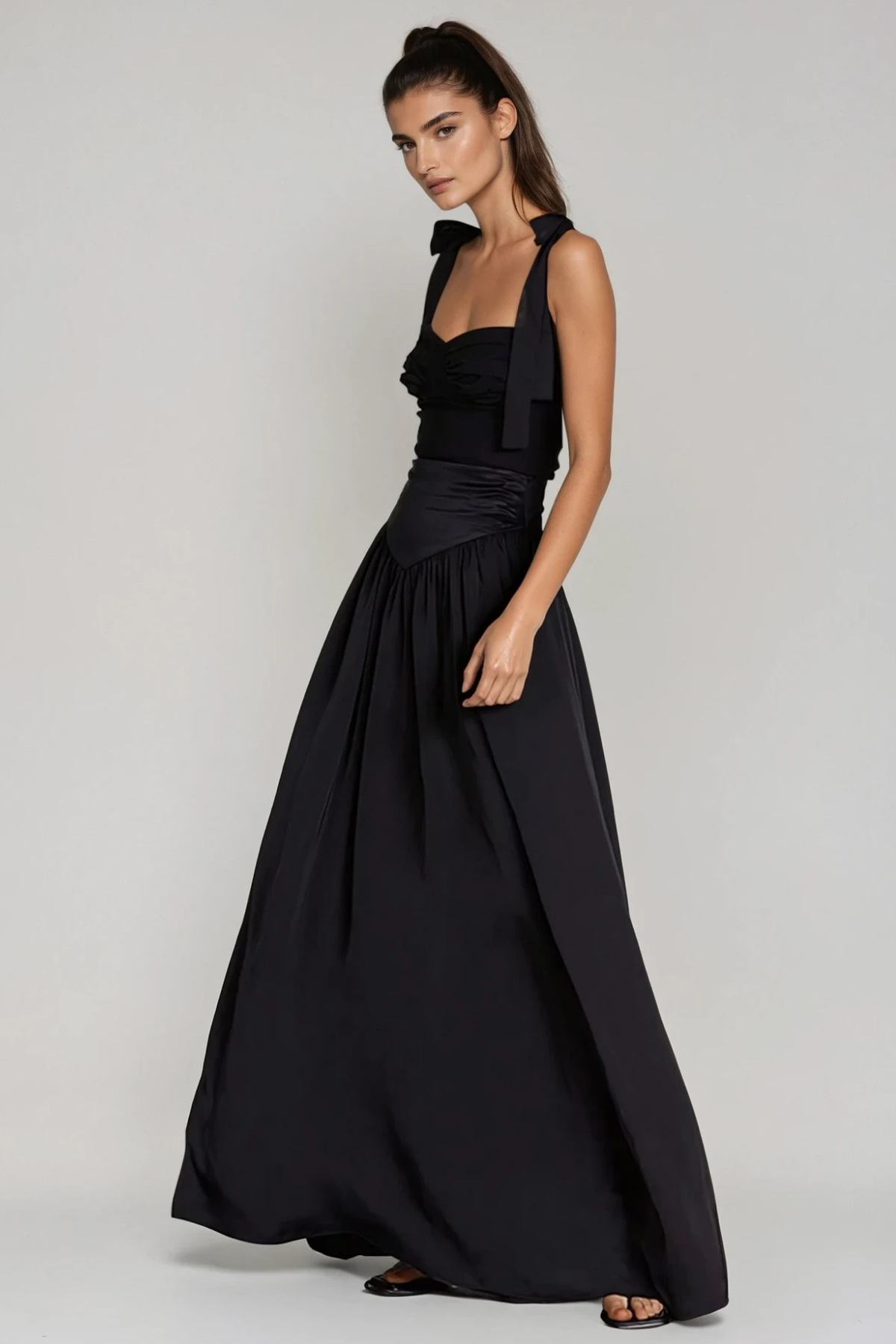 Felicita Tie Up Ruch Skirt Set