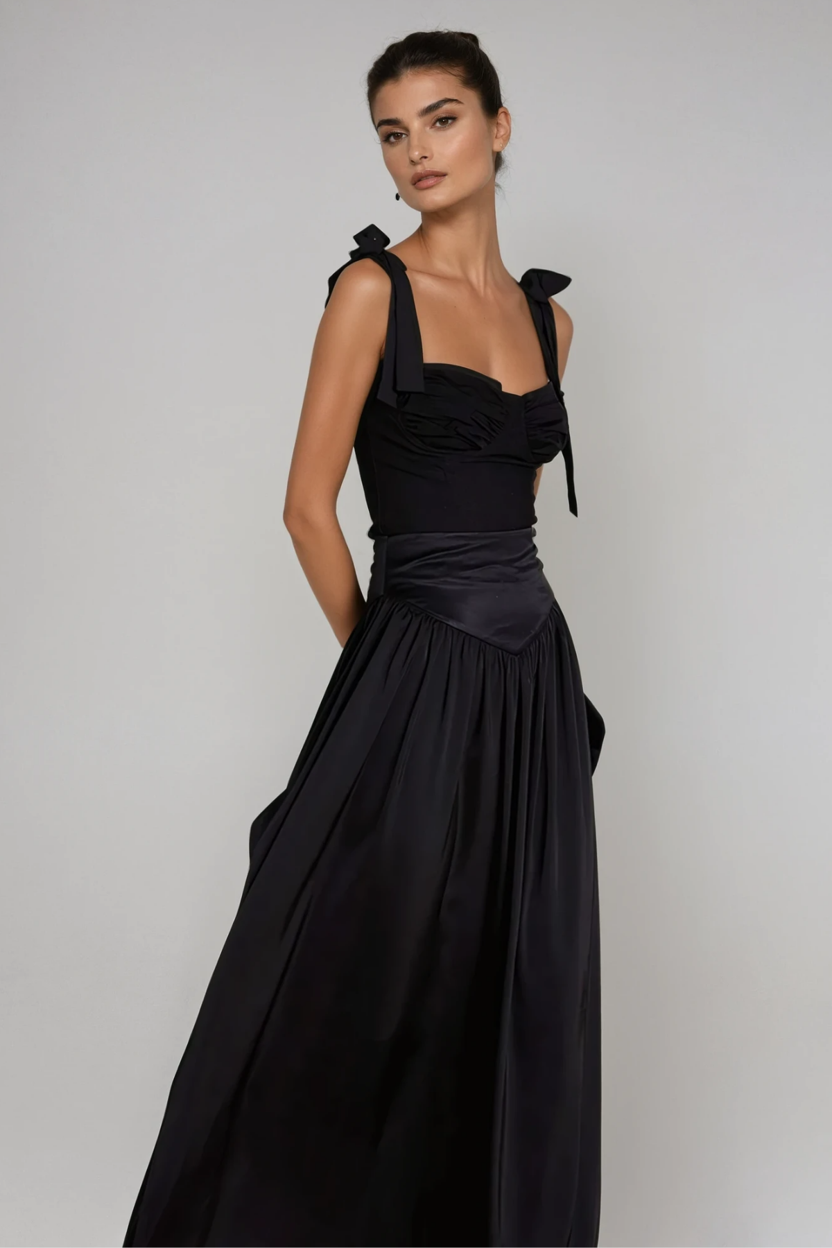 Felicita Tie Up Ruch Skirt Set