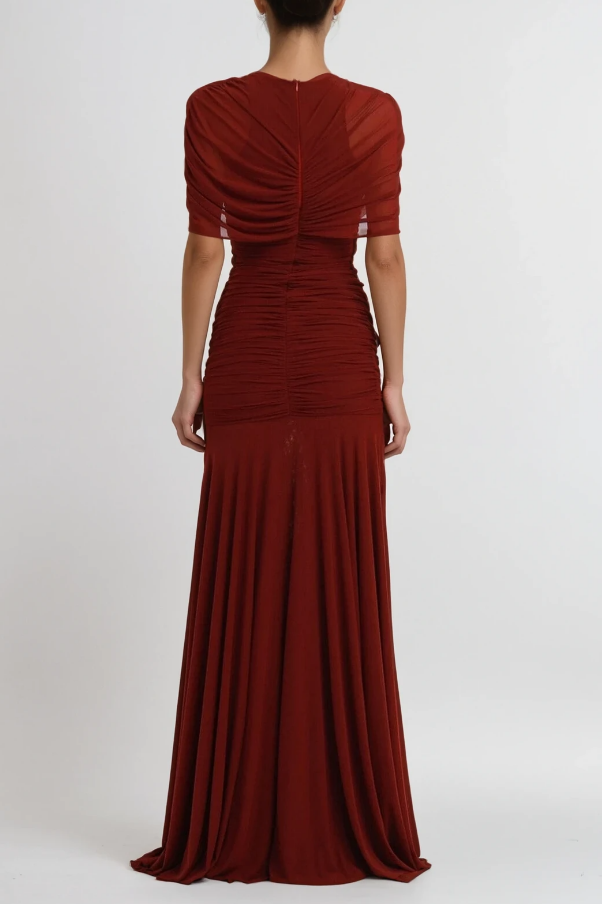 Feline Draped Shawl Maxi Dress