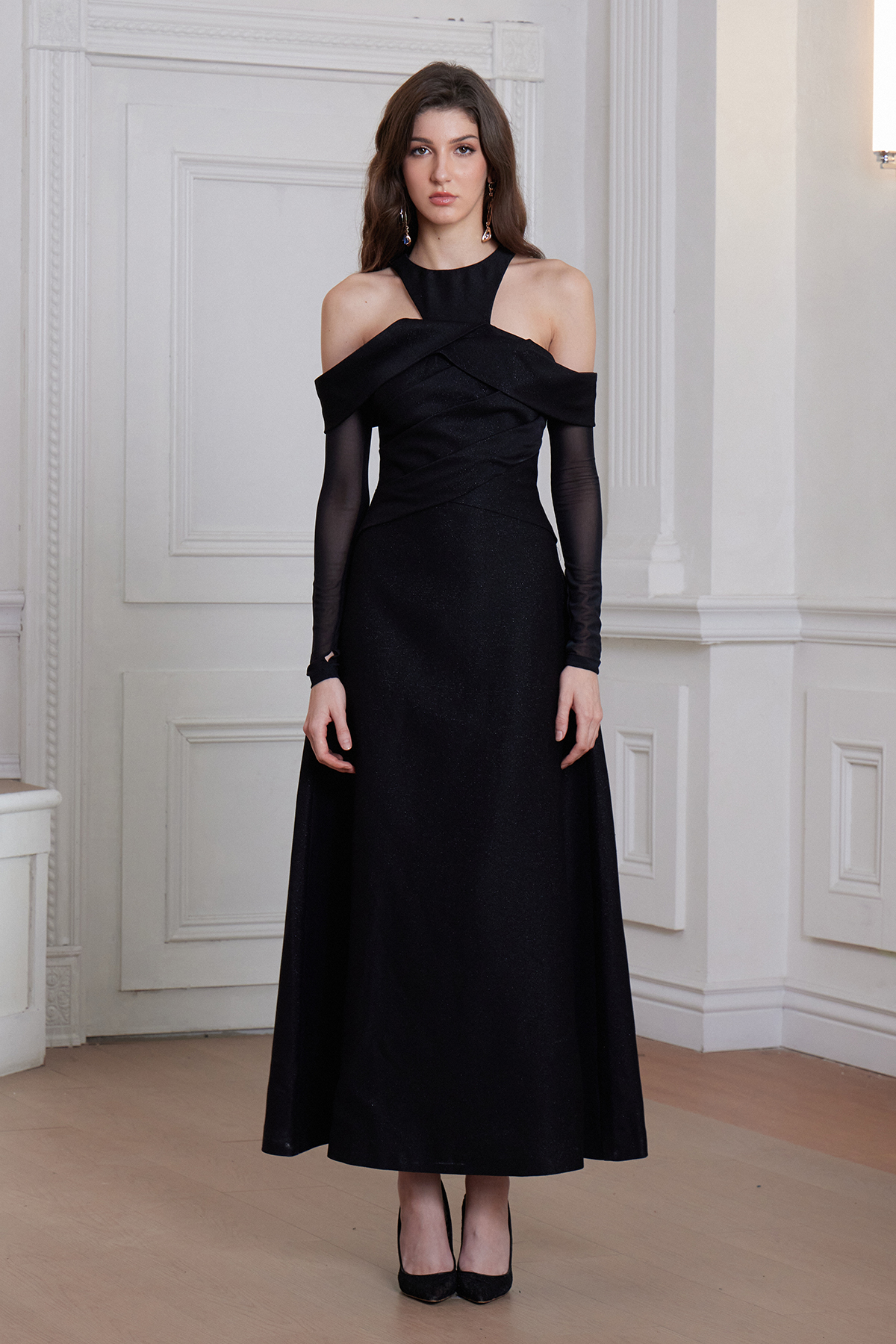 Felinus Cutout Mesh Maxi Dress