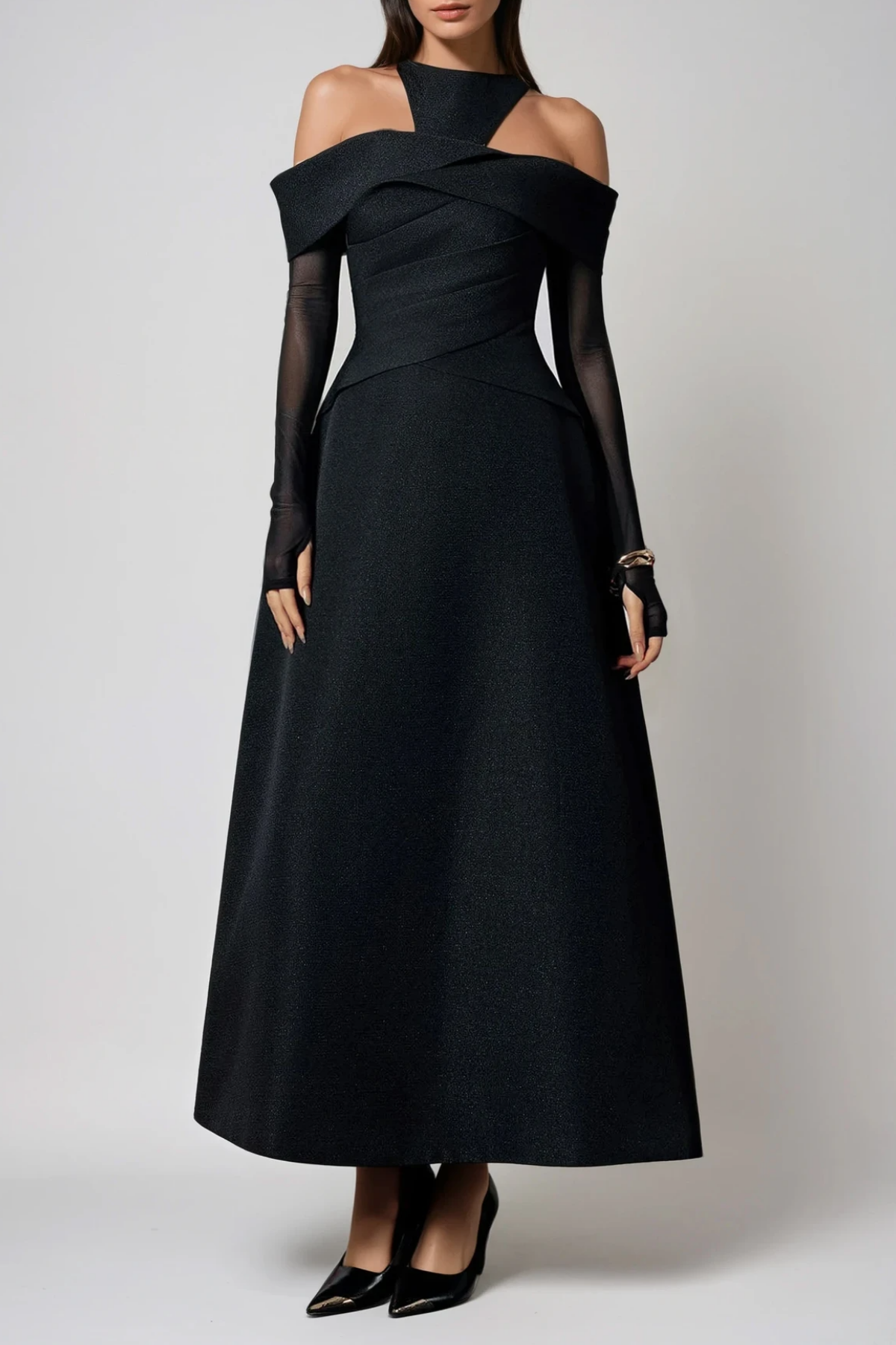 Felinus Cutout Mesh Maxi Dress