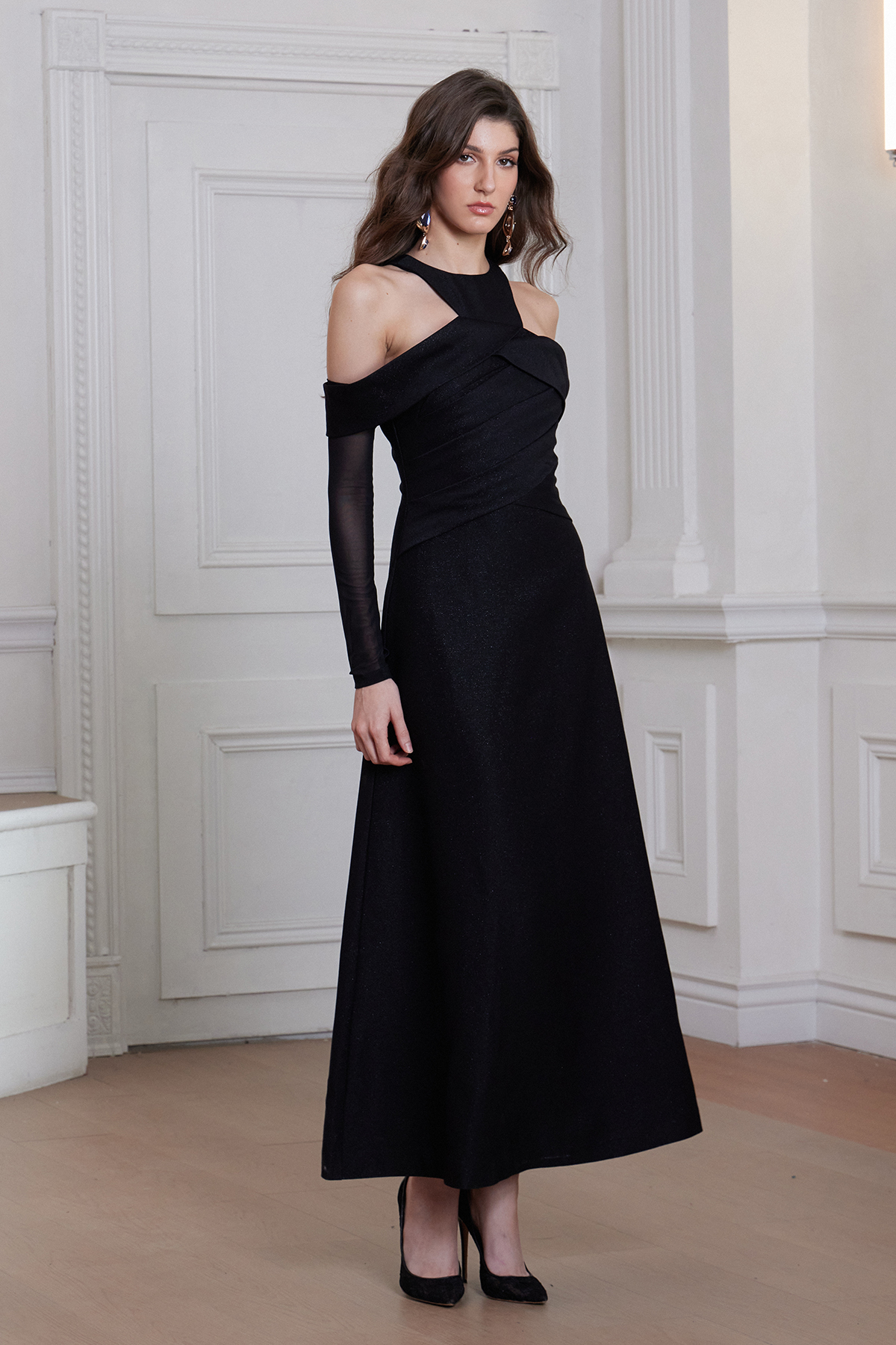 Felinus Cutout Mesh Maxi Dress