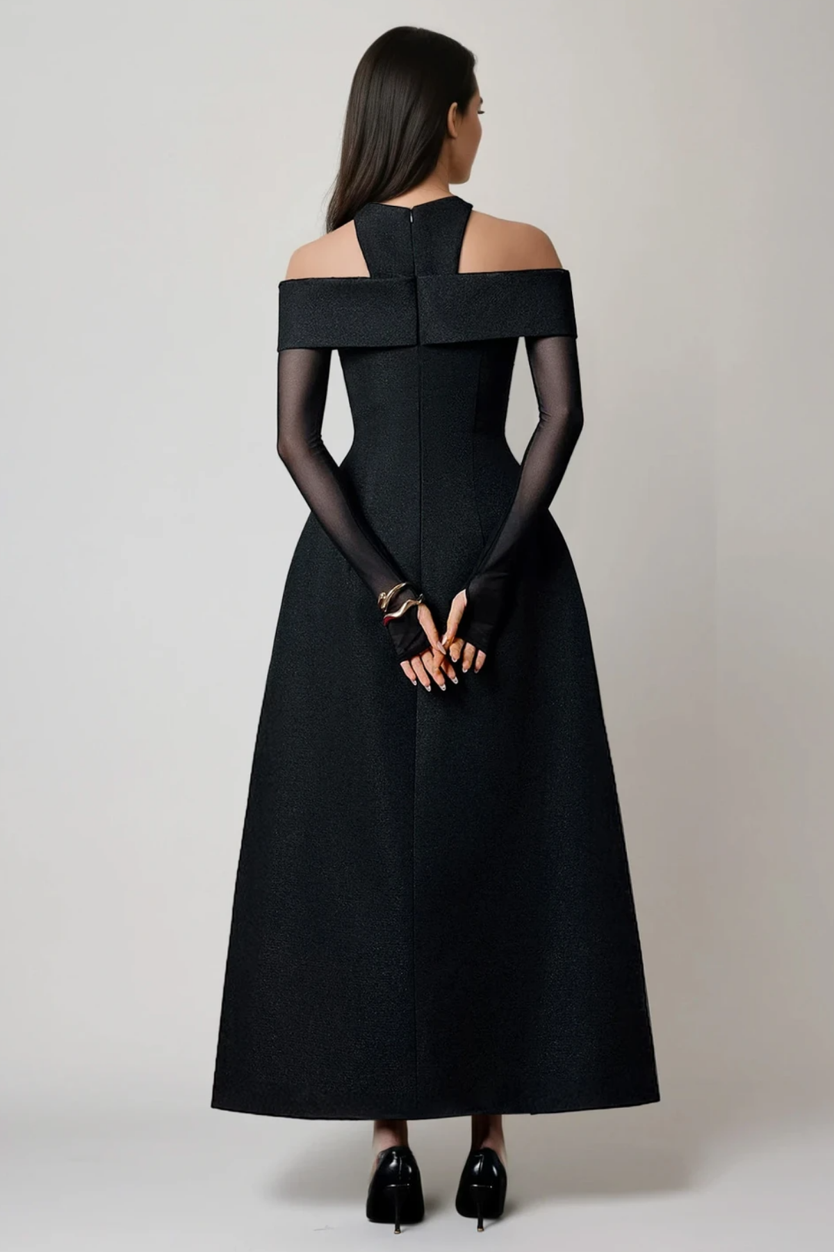 Felinus Cutout Mesh Maxi Dress