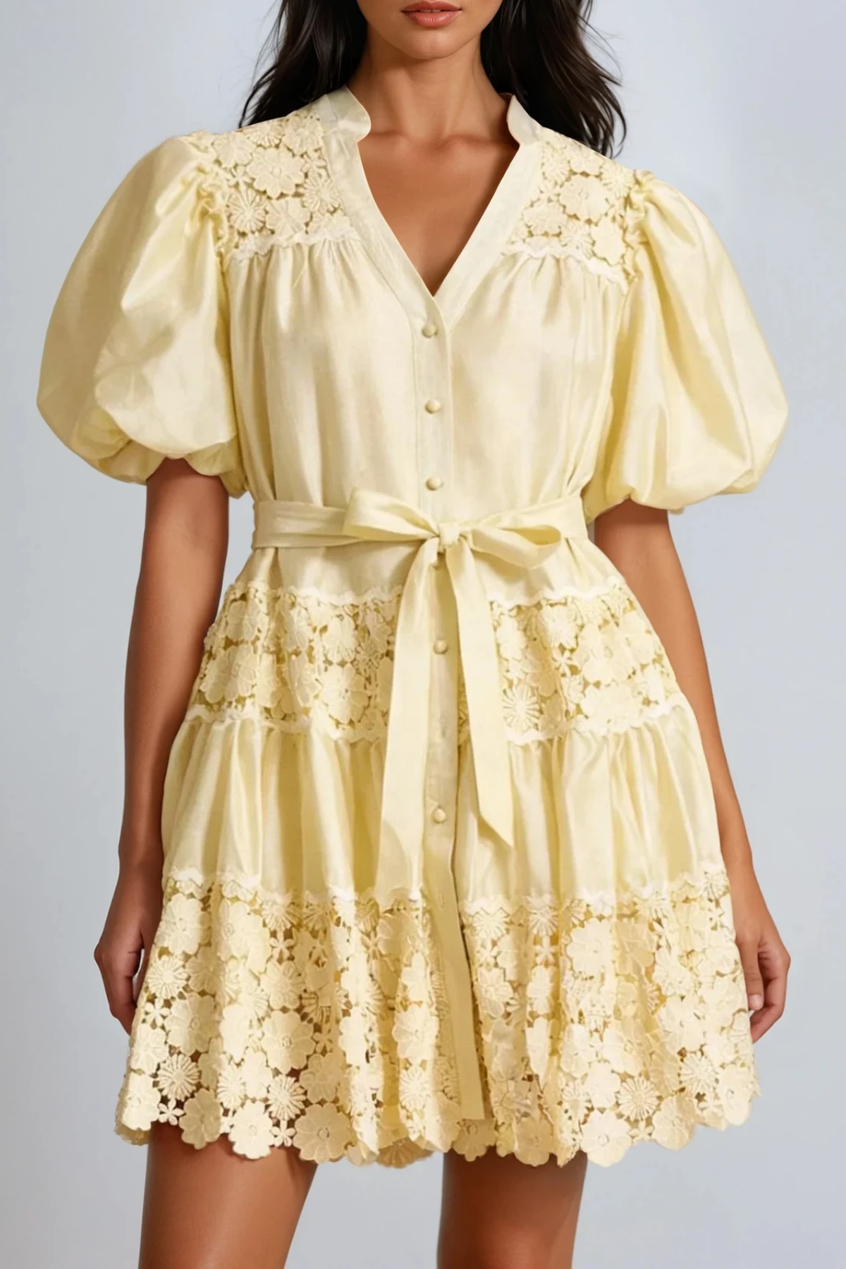 Femie Puff Sleeve Floral Mini Dress