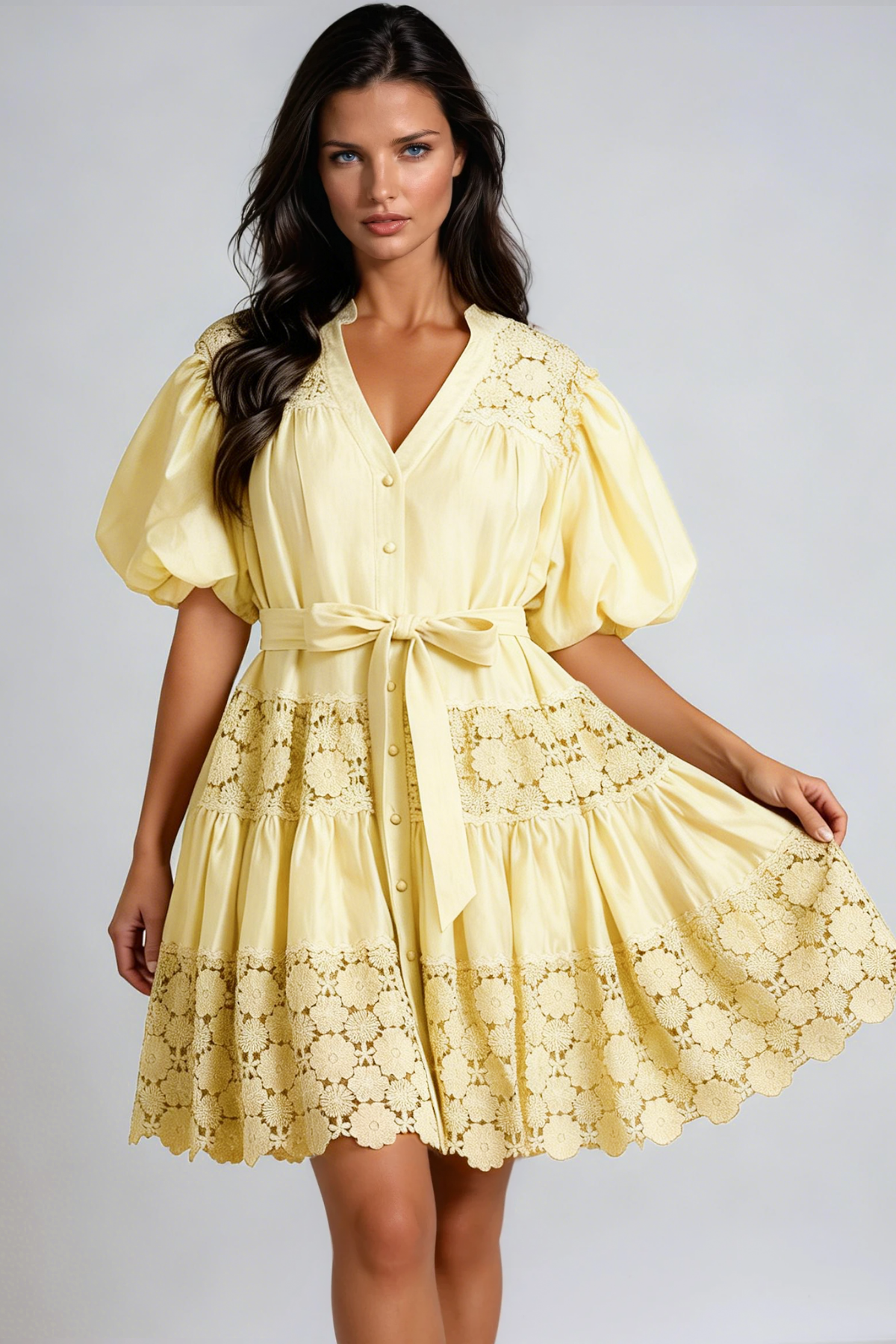 Femie Puff Sleeve Floral Mini Dress