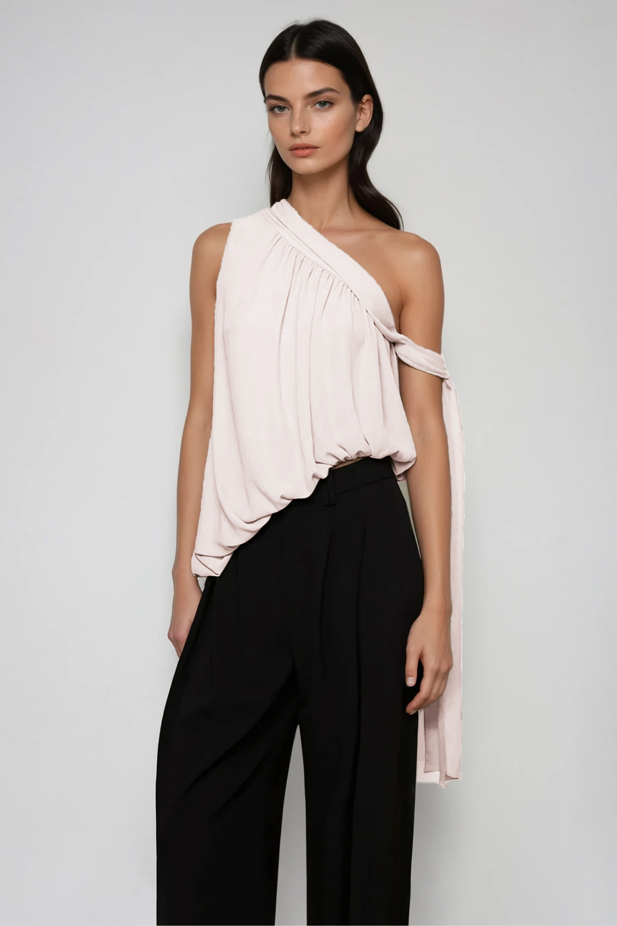 Fen One Shoulder Draped Top