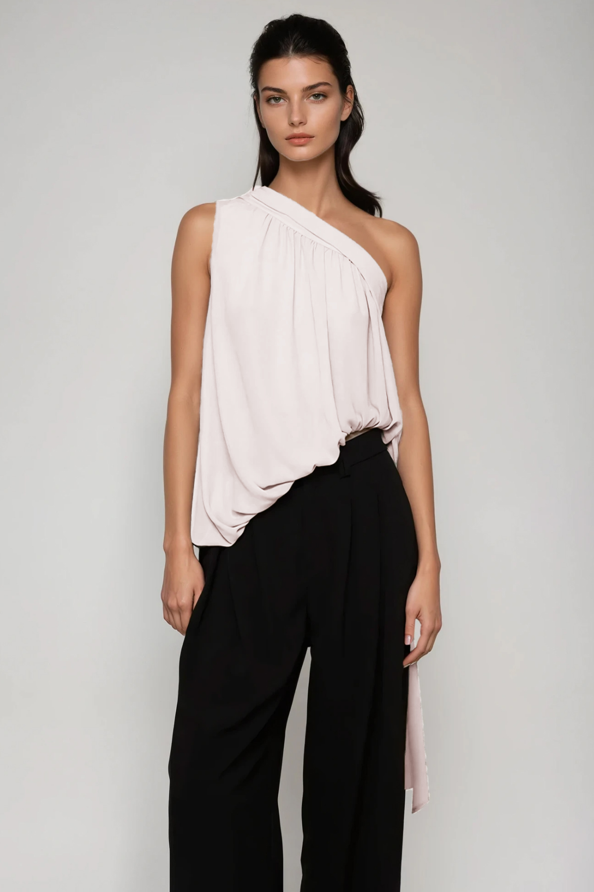 Fen One Shoulder Draped Top