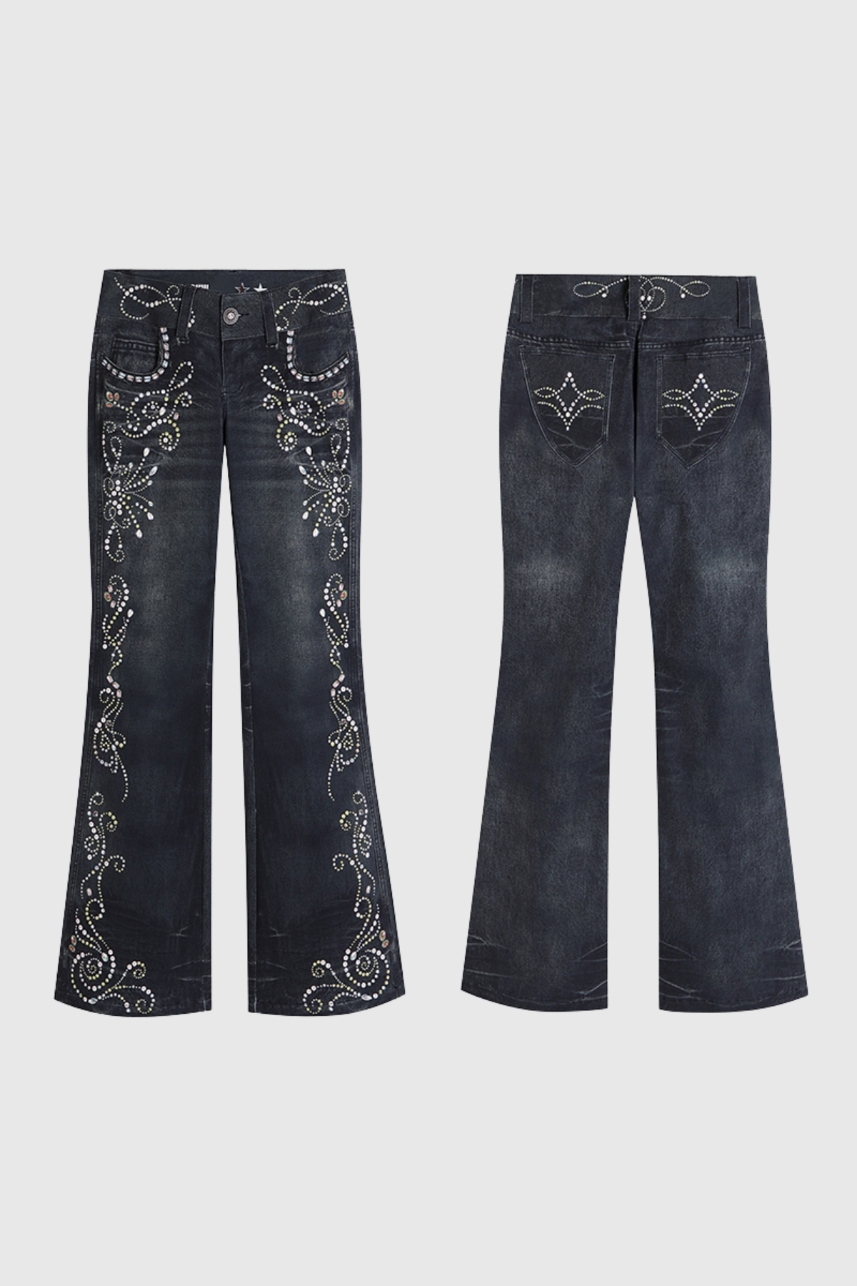 Fengying Print Bootcut Jeans