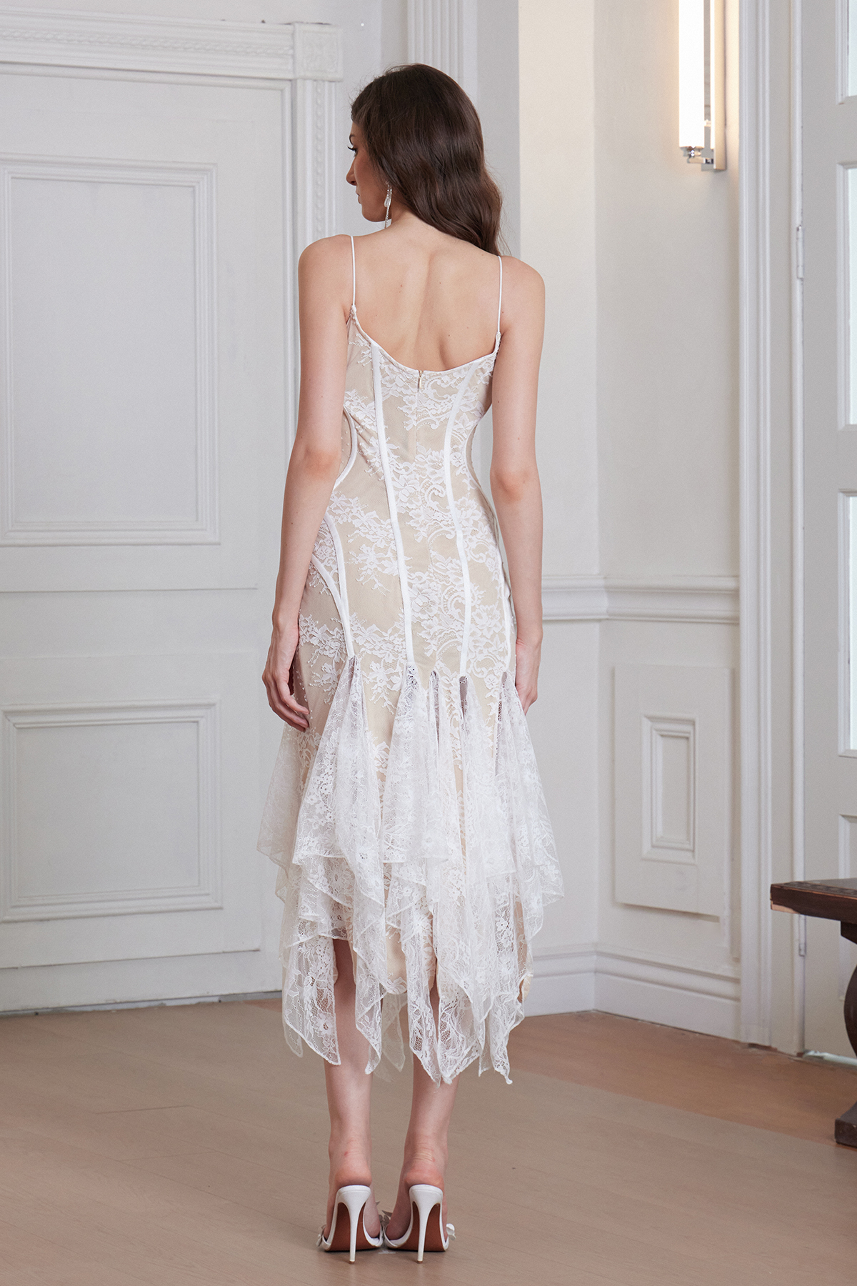 Feodora Flared Lace Midi Dress