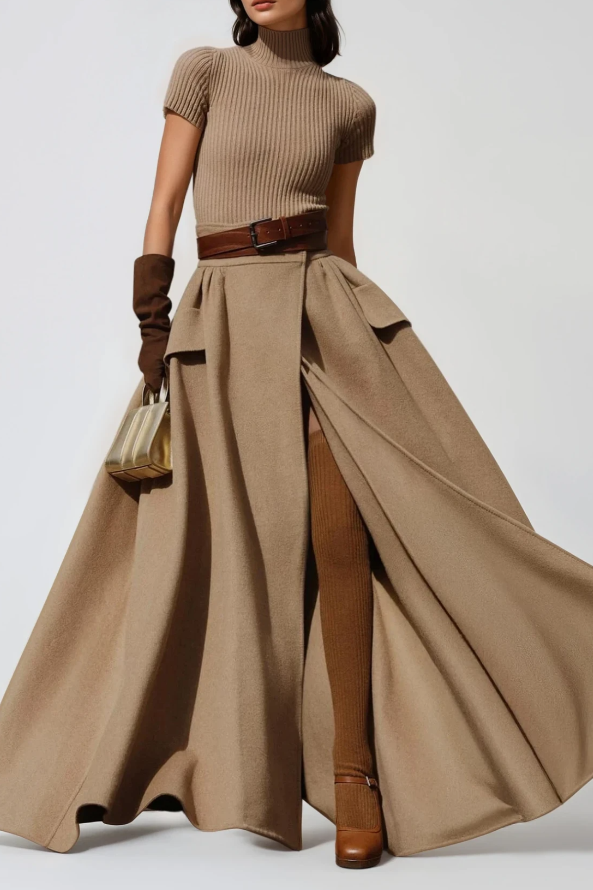 Feodosiy Short Sleeve Split Skirt Set