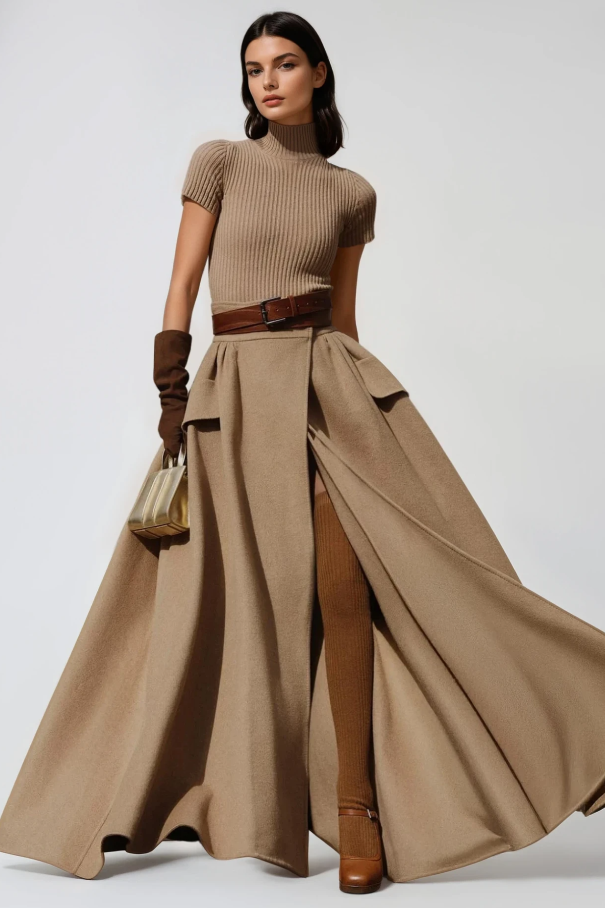 Feodosiy Short Sleeve Split Skirt Set