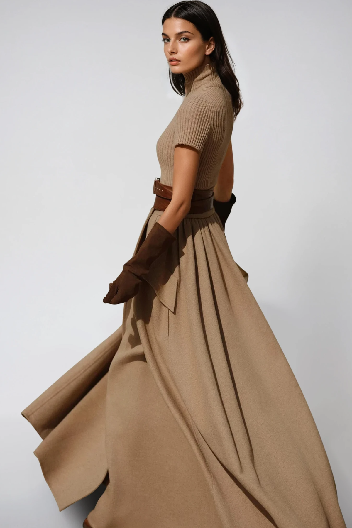 Feodosiy Short Sleeve Split Skirt Set