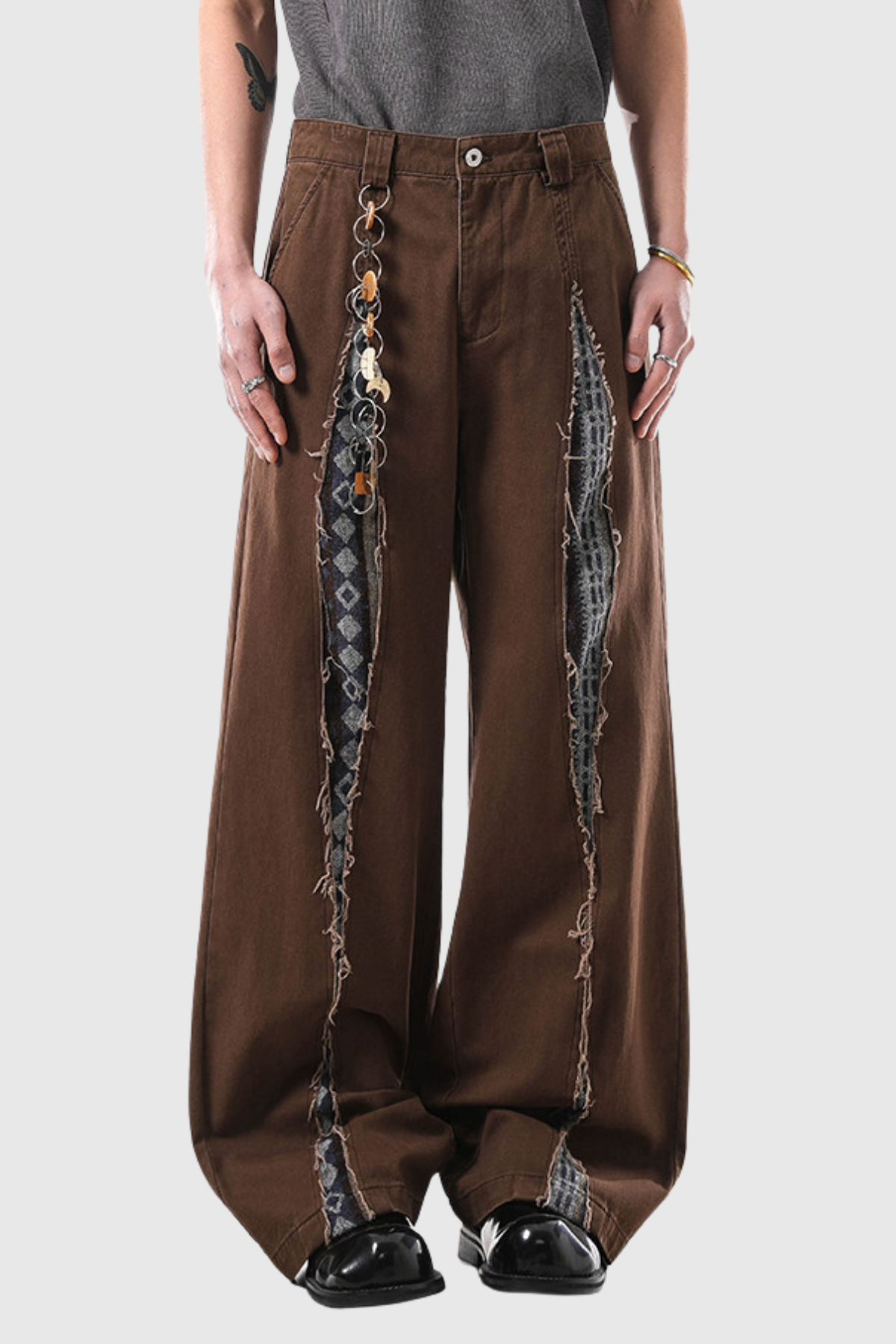 Feodosiya Deconstruct Fringe Barrel Jeans
