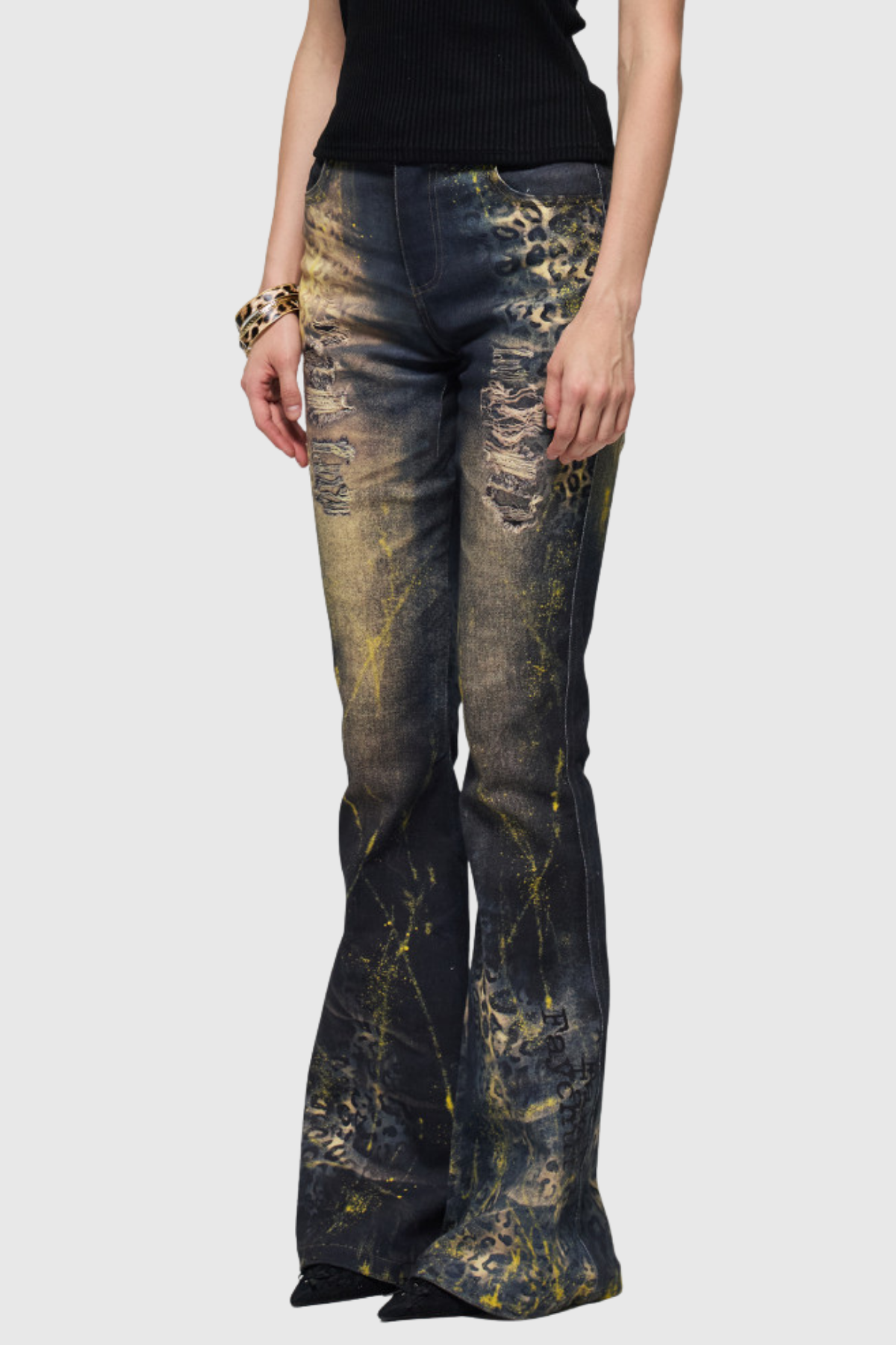 Feofilakt Splattered Bootcut Jeans