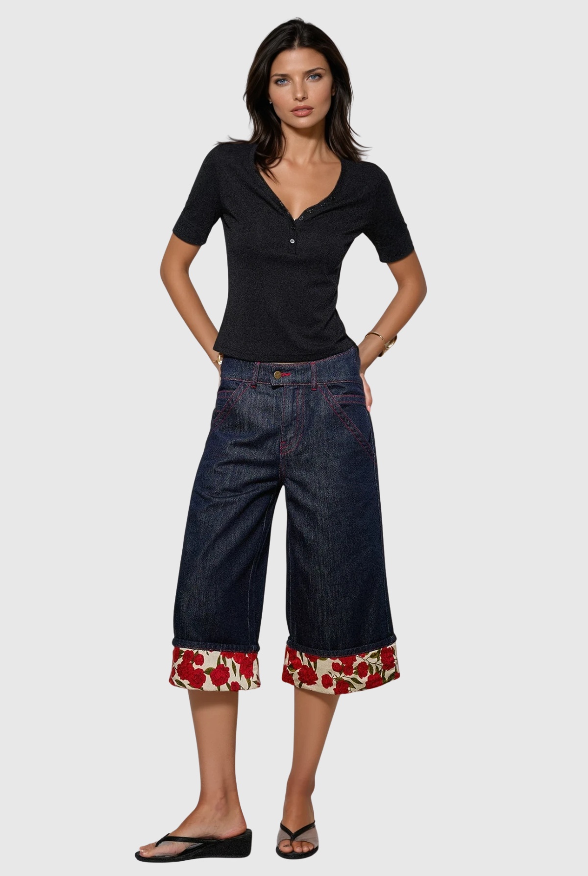 Ferapont Floral Capri Jeans