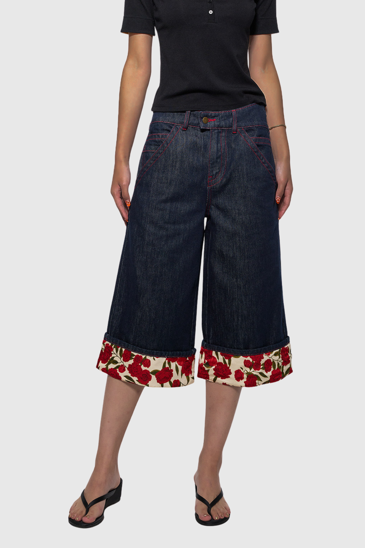 Ferapont Floral Capri Jeans