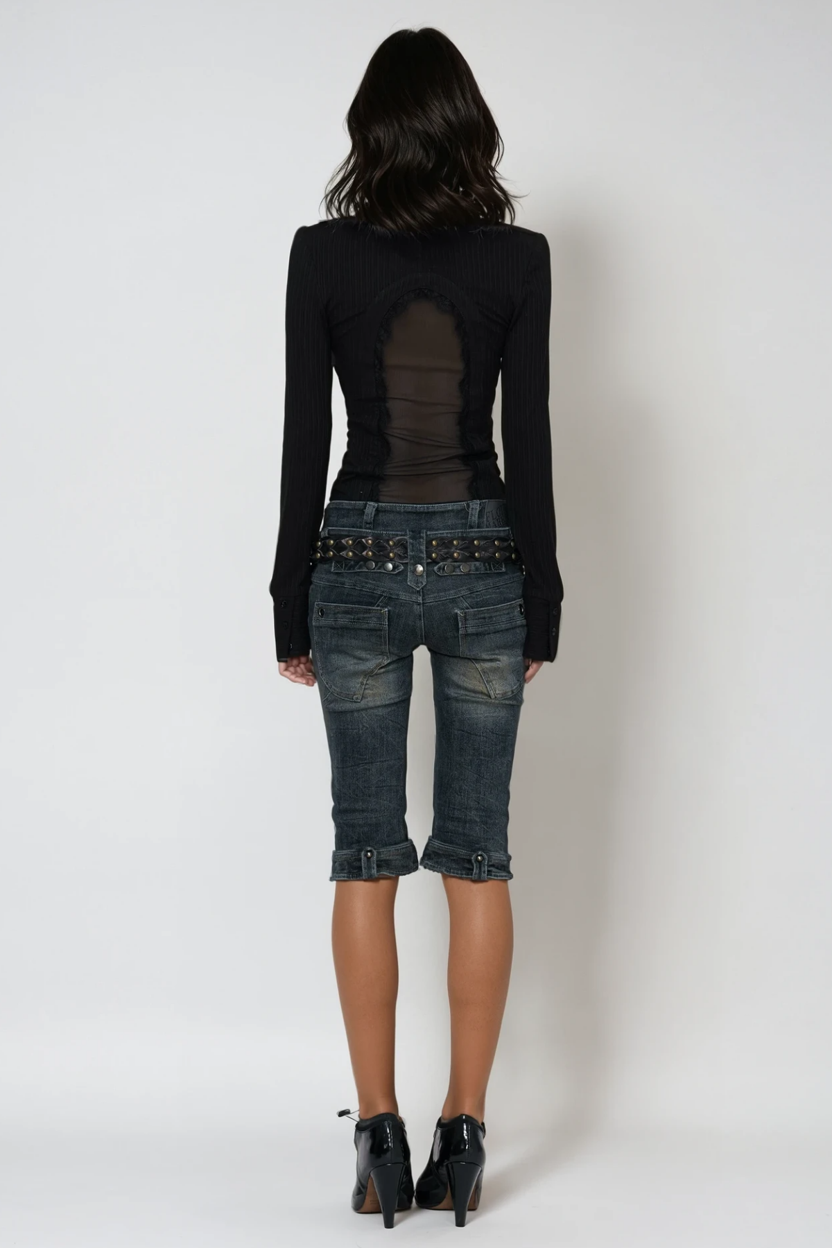 Feras Deconstruct Skinny Midi Jeans