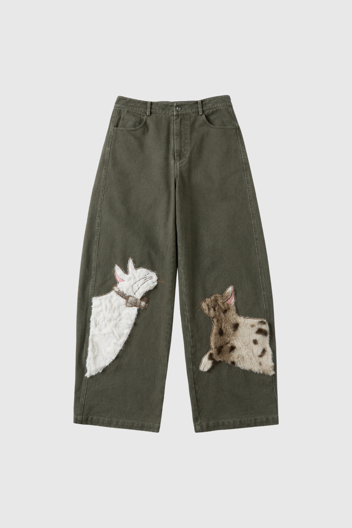 Feray Embroidered Barrel Jeans