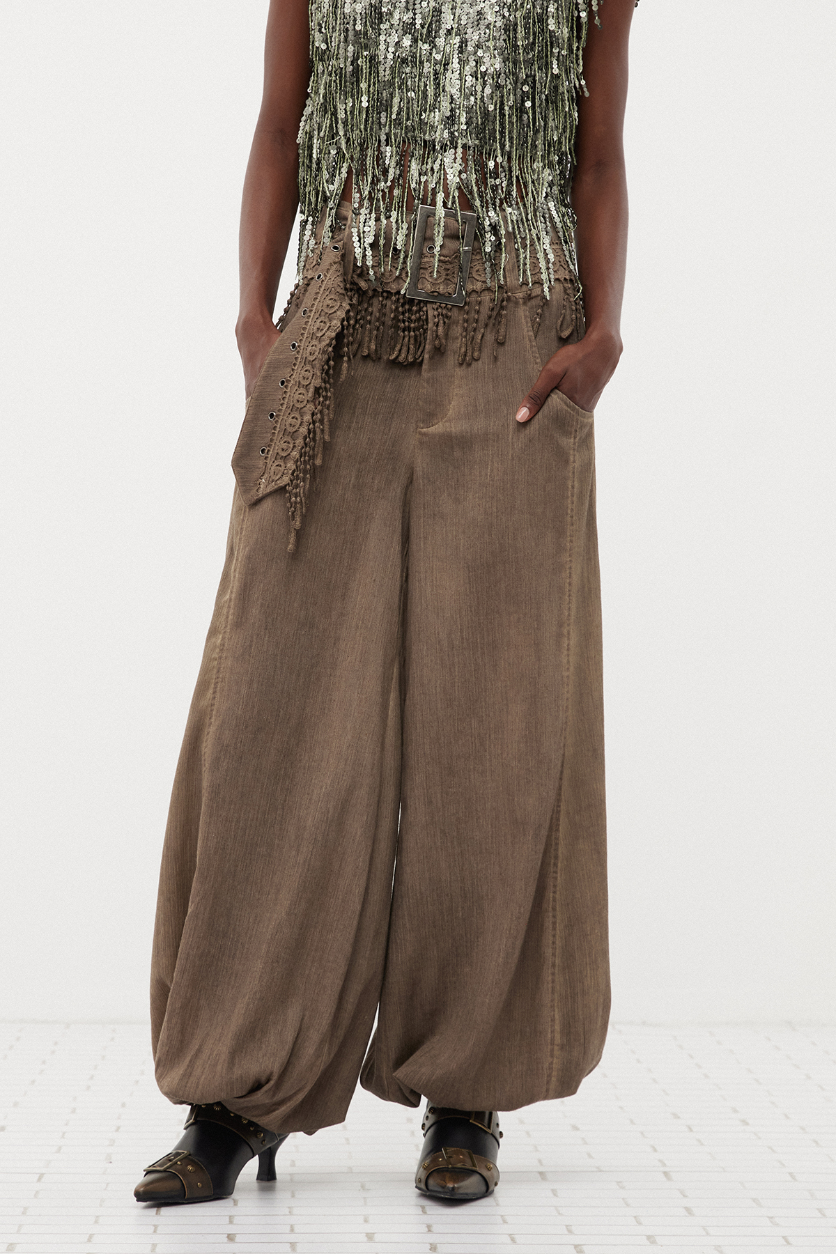 Ferchar Fringe Balloon Pants