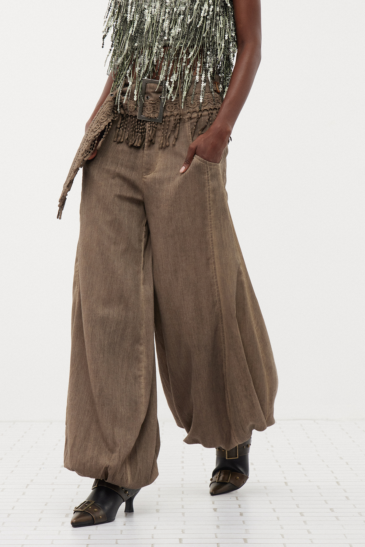 Ferchar Fringe Balloon Pants