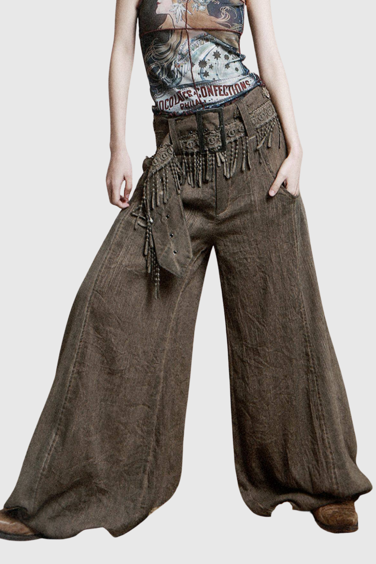 Ferchar Fringe Balloon Pants
