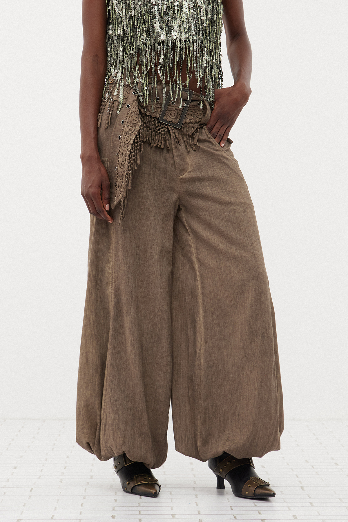 Ferchar Fringe Balloon Pants