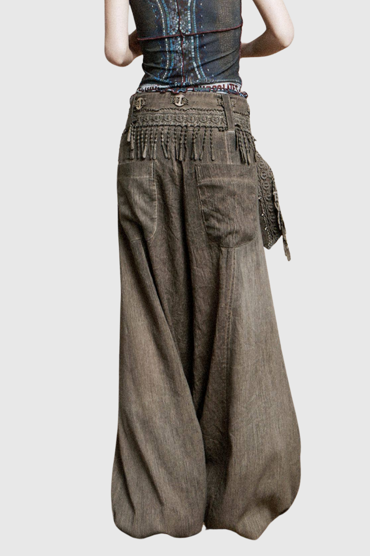Ferchar Fringe Balloon Pants