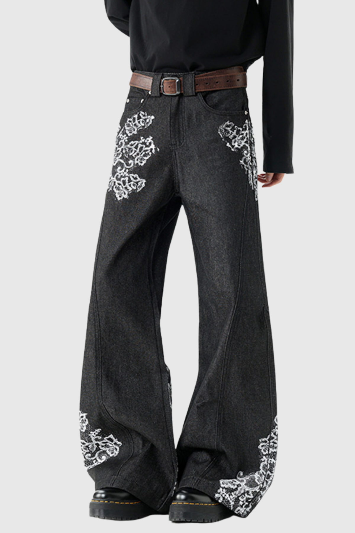 Ferdi Deconstruct Lace Barrel Jeans
