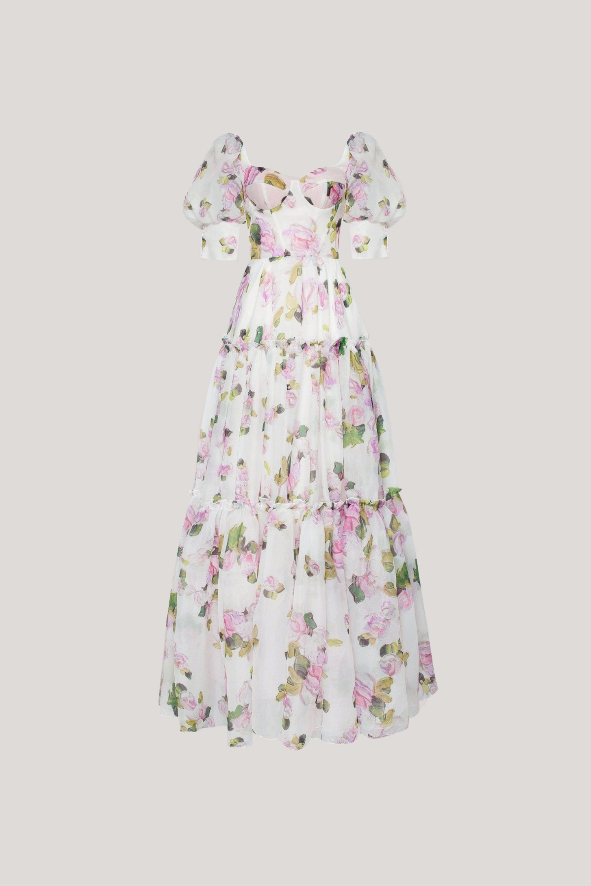 Ferdous Puff Sleeve Floral Maxi Dress