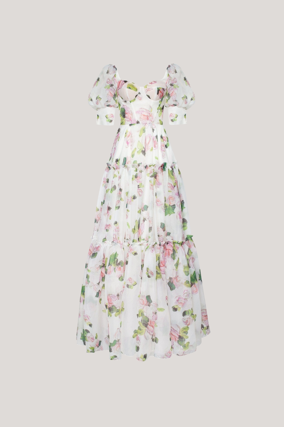 Ferdous Puff Sleeve Floral Maxi Dress
