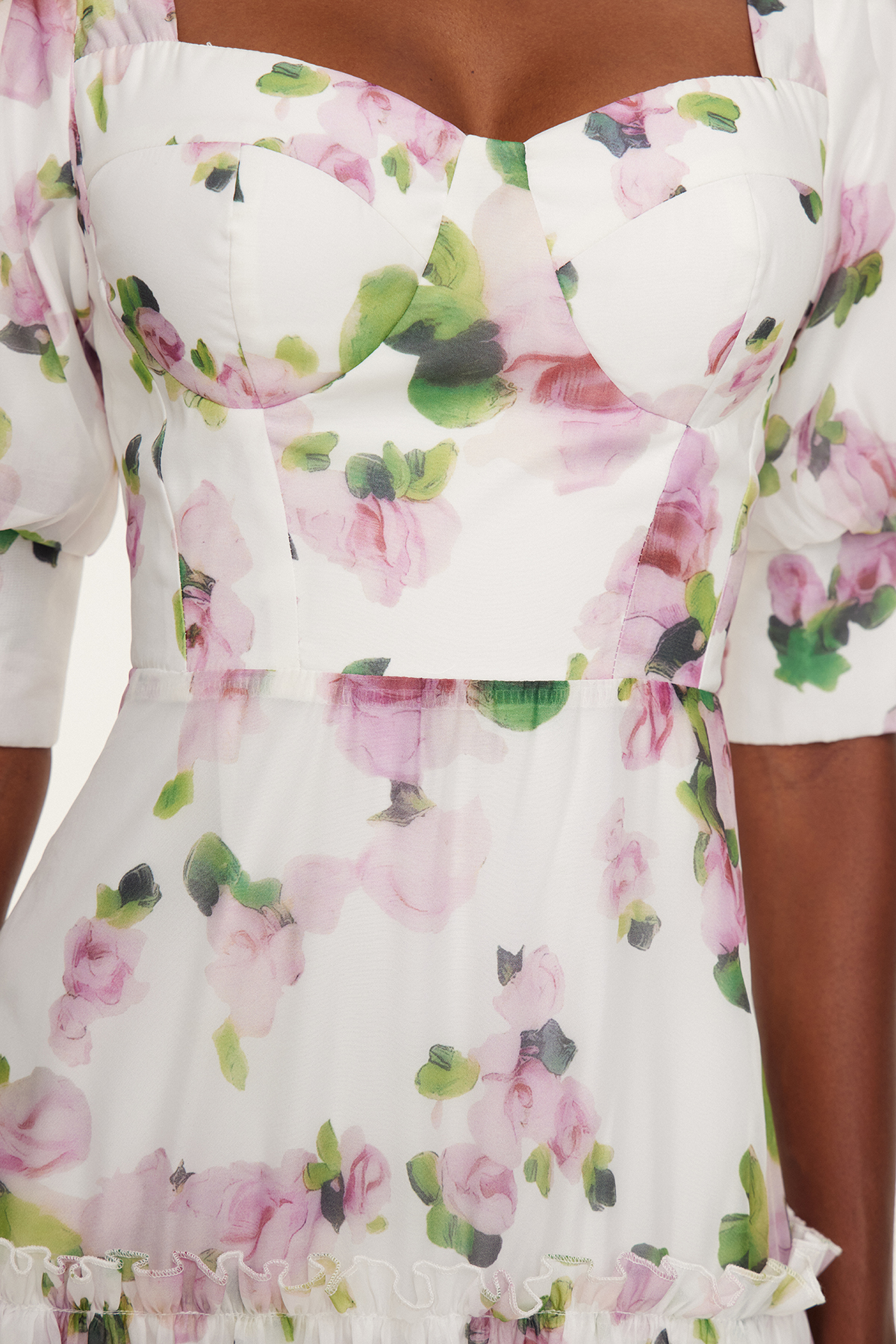 Ferdous Puff Sleeve Floral Maxi Dress