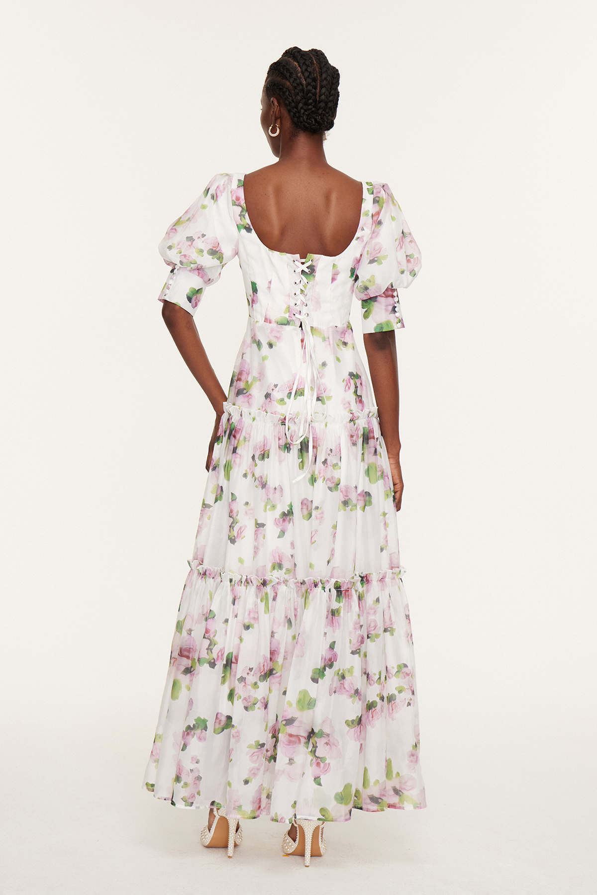 Ferdous Puff Sleeve Floral Maxi Dress