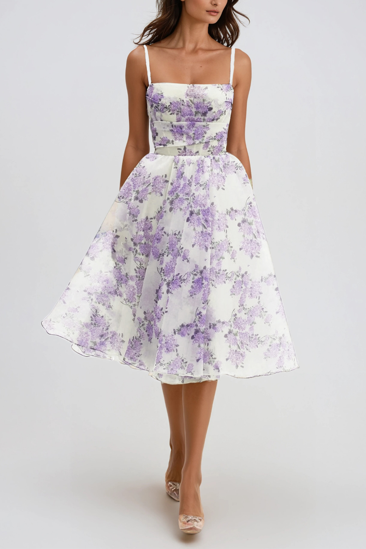  Ferdous Spaghetti Floral Midi Dress