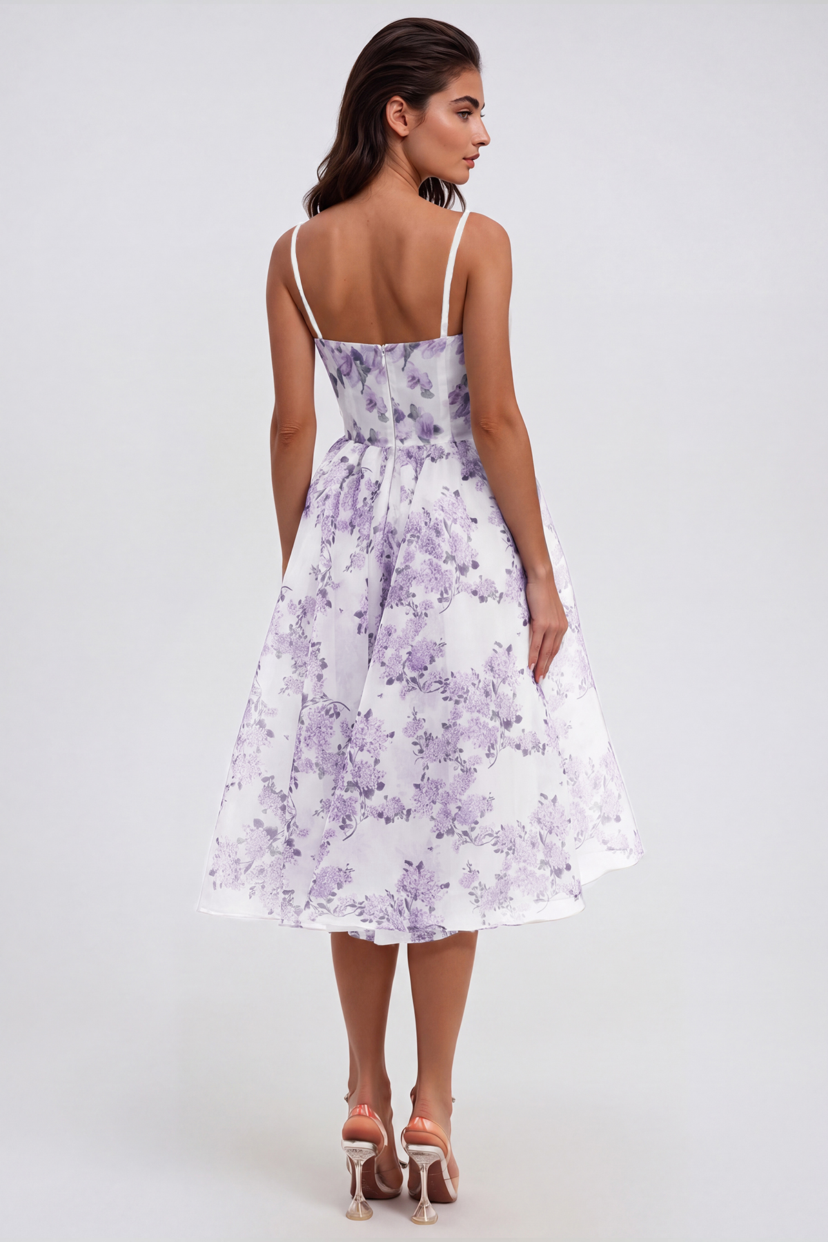  Ferdous Spaghetti Floral Midi Dress