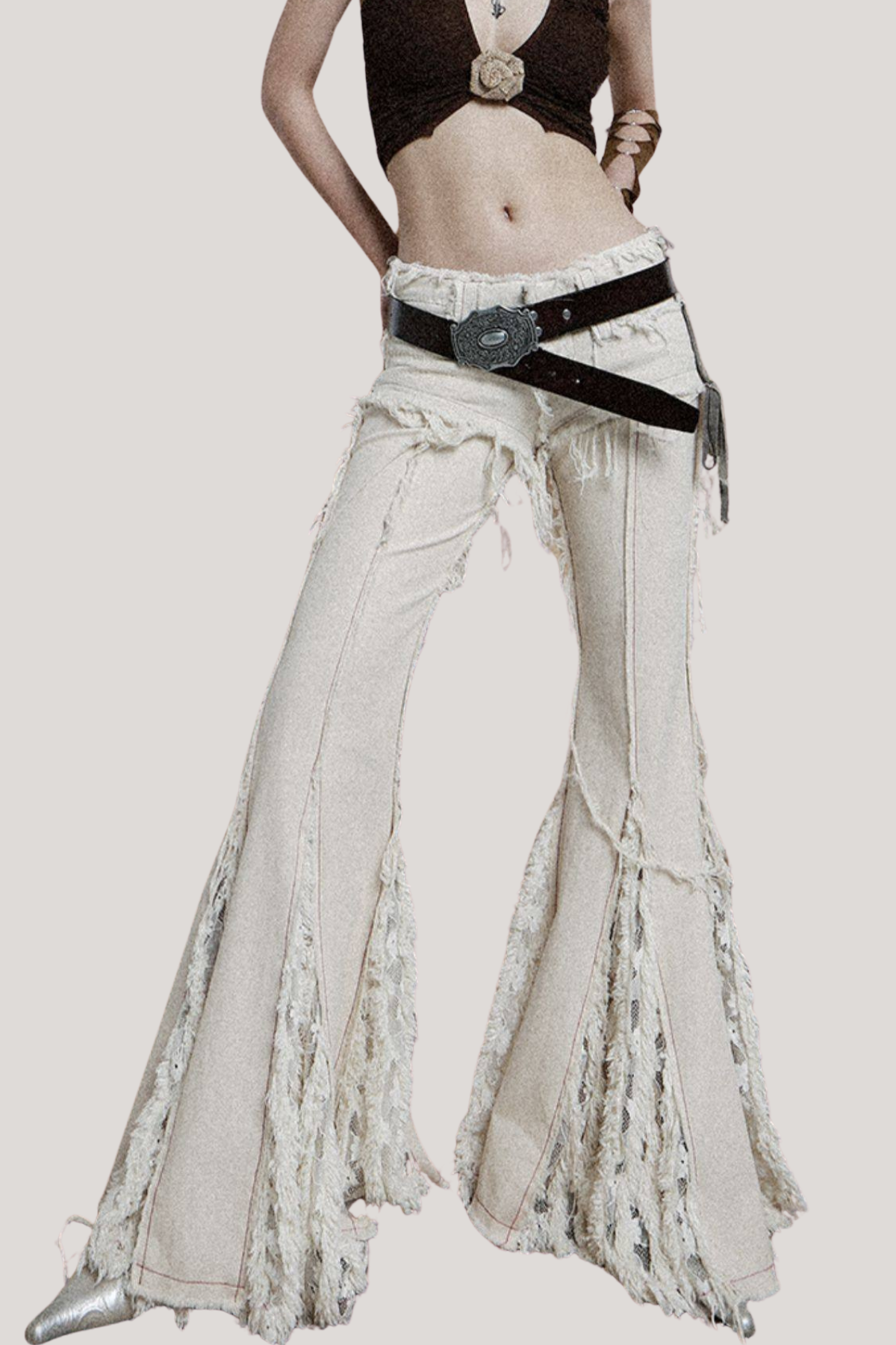 Ferdy Deconstruct Fringe Flared Pants