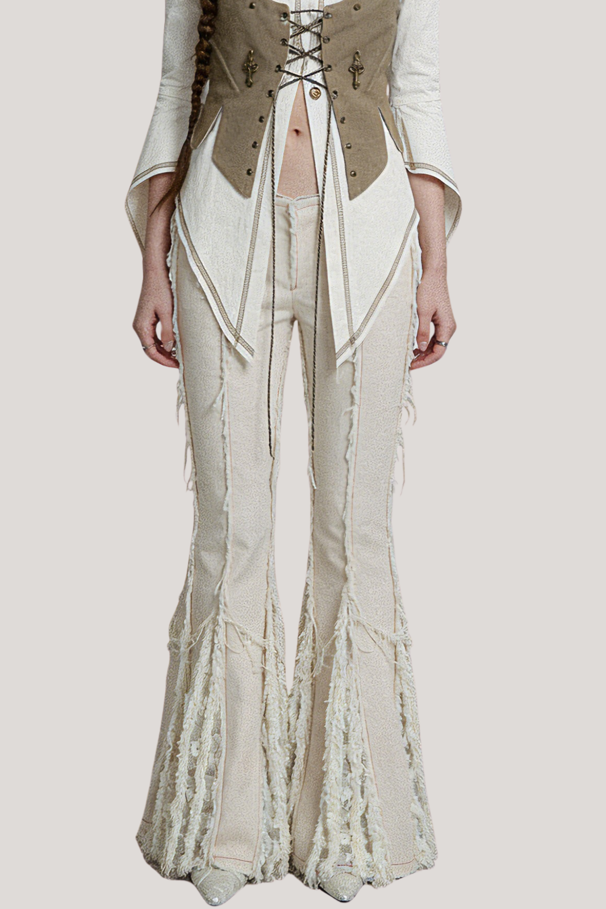 Ferdy Deconstruct Fringe Flared Pants