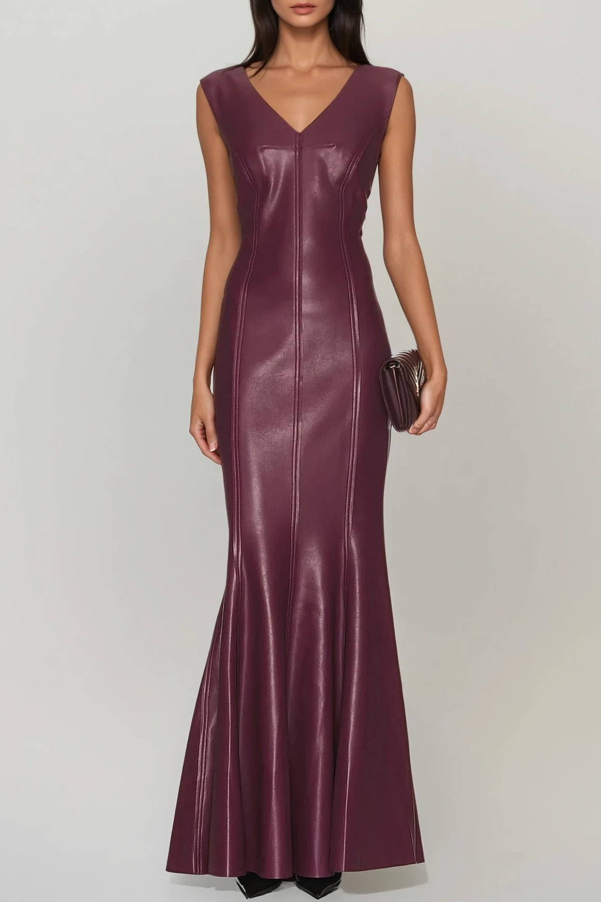 Fereydoun Sleeveless Leather Maxi Dress