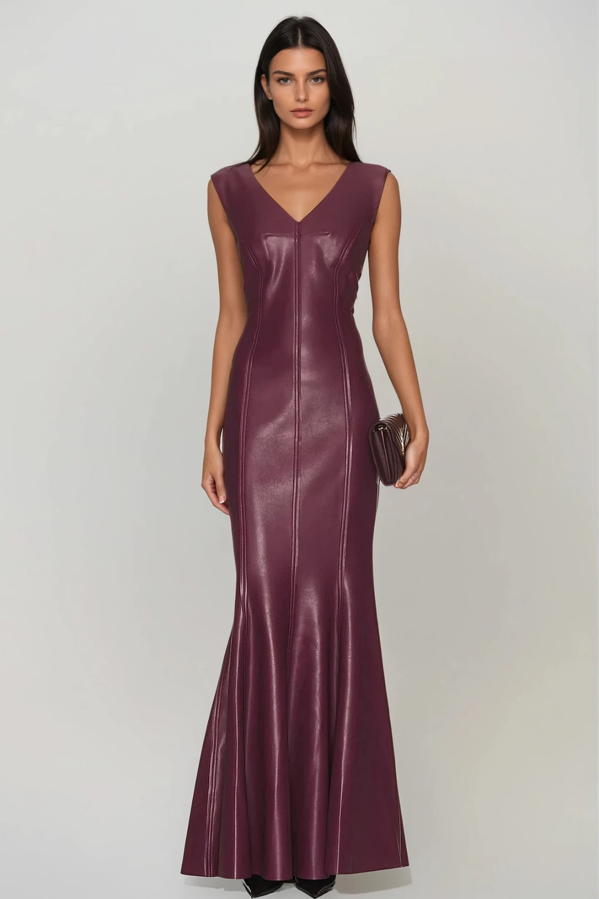 Fereydoun Sleeveless Leather Maxi Dress