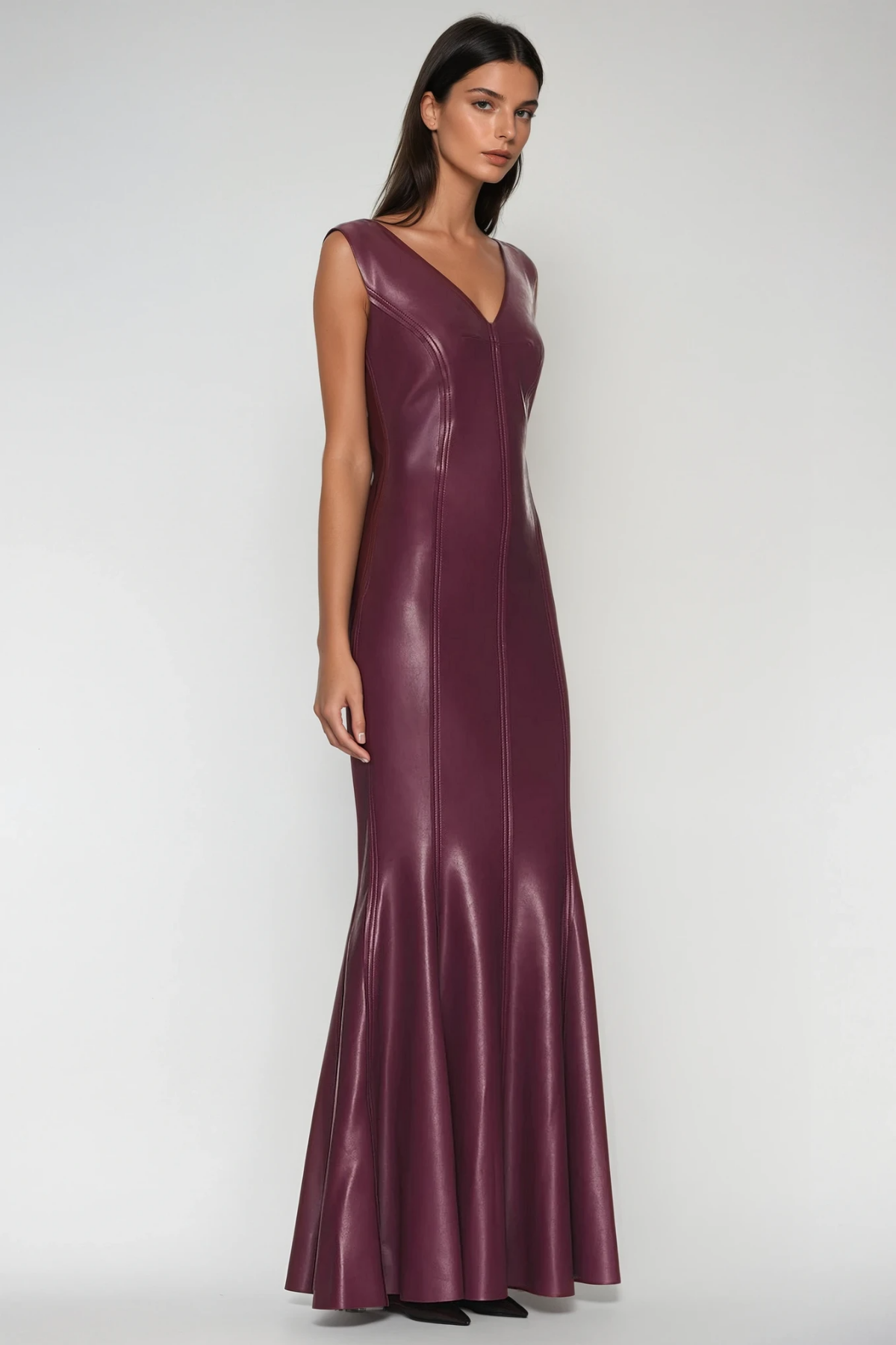 Fereydoun Sleeveless Leather Maxi Dress
