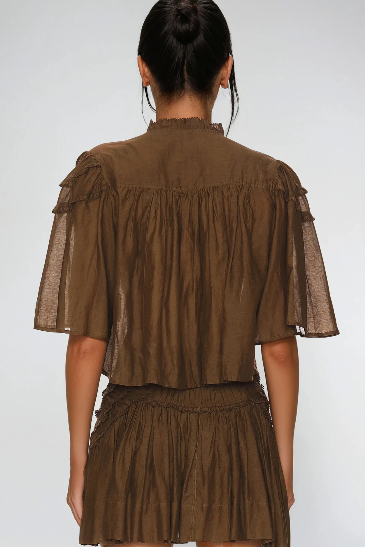 Fereydun Ruffle Ruch Skirt Set