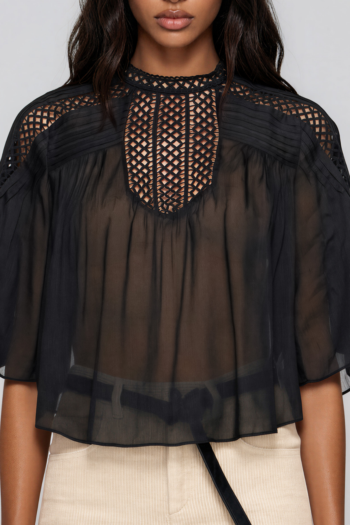 Fergal Cutout Mesh Ruch Top