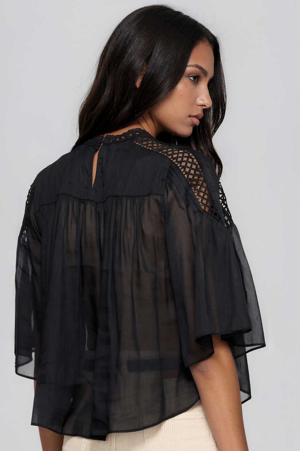 Fergal Cutout Mesh Ruch Top